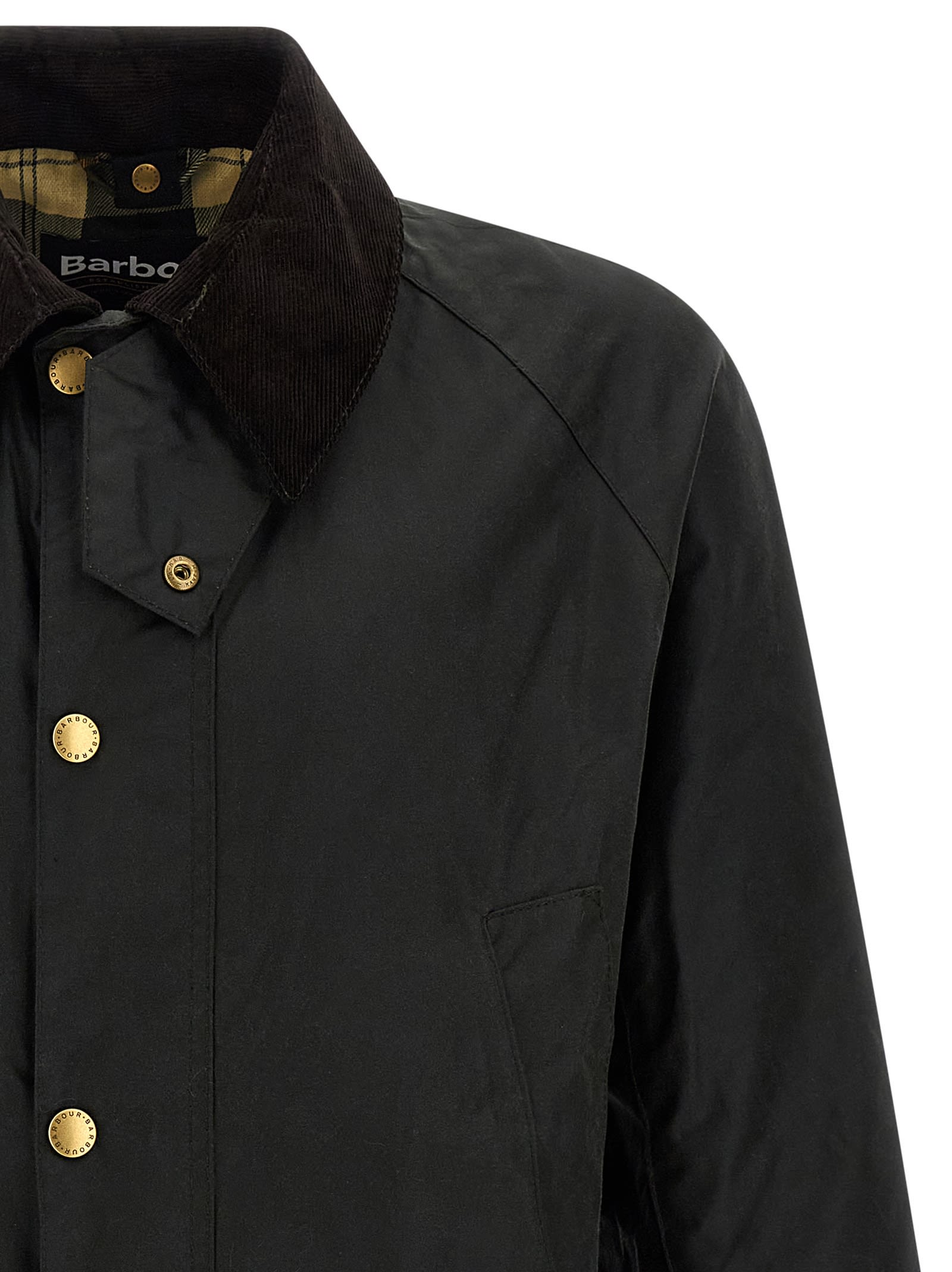 Barbour Casual Jacket With Long Sleeves And Collared Design In Black