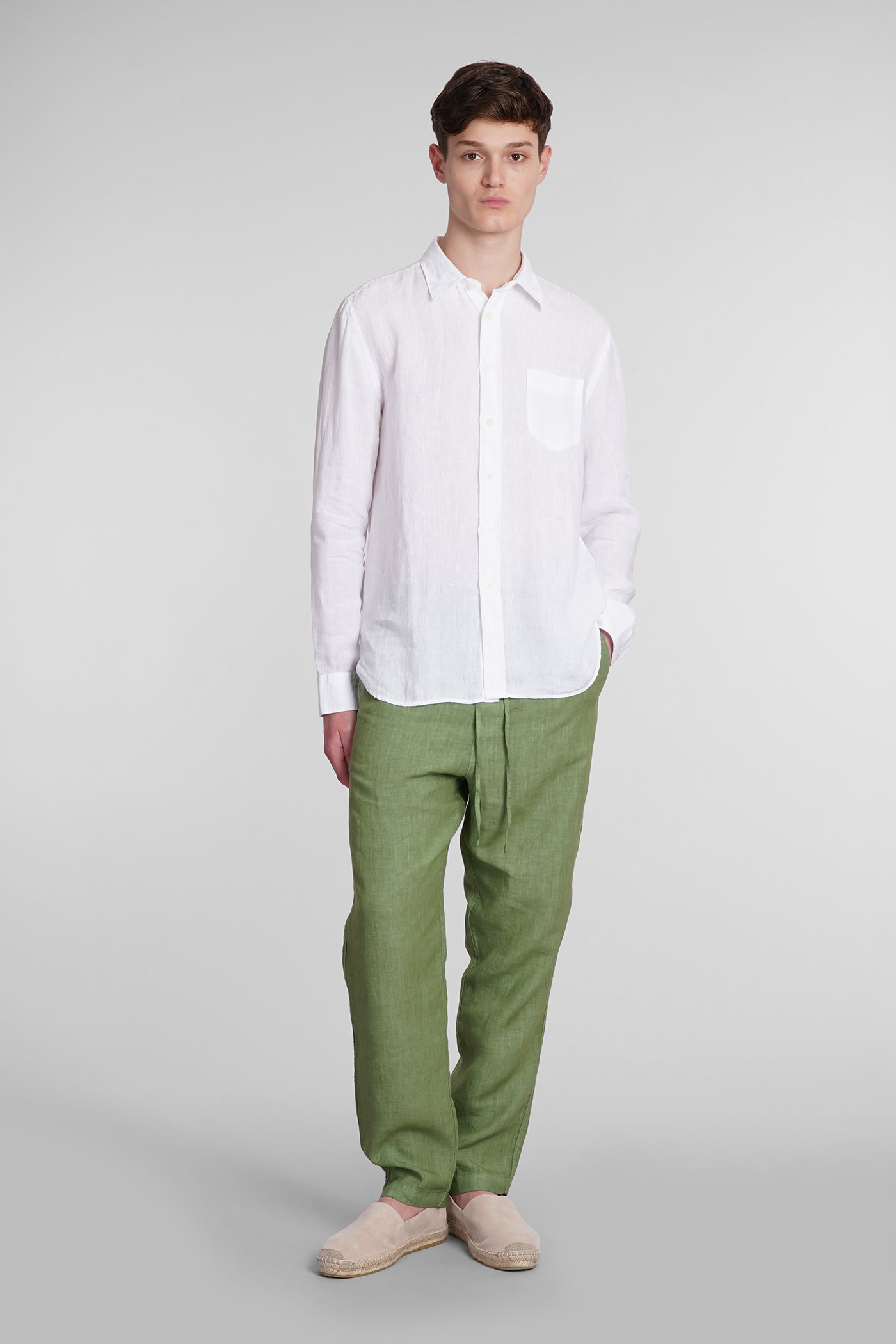 Shop 120% Lino Pants In Green Linen