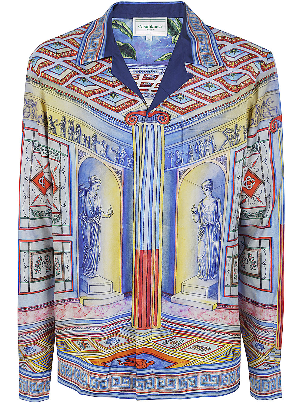 Shop Casablanca Long Sleeve Cuban Collar Shirt In Le Temple