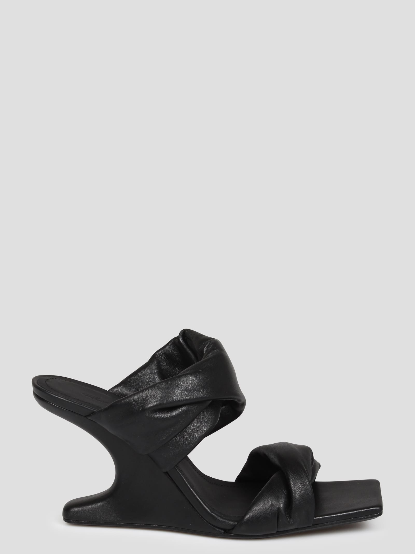 Shop Rick Owens Cantilever 8 Twisted Sandal In Black