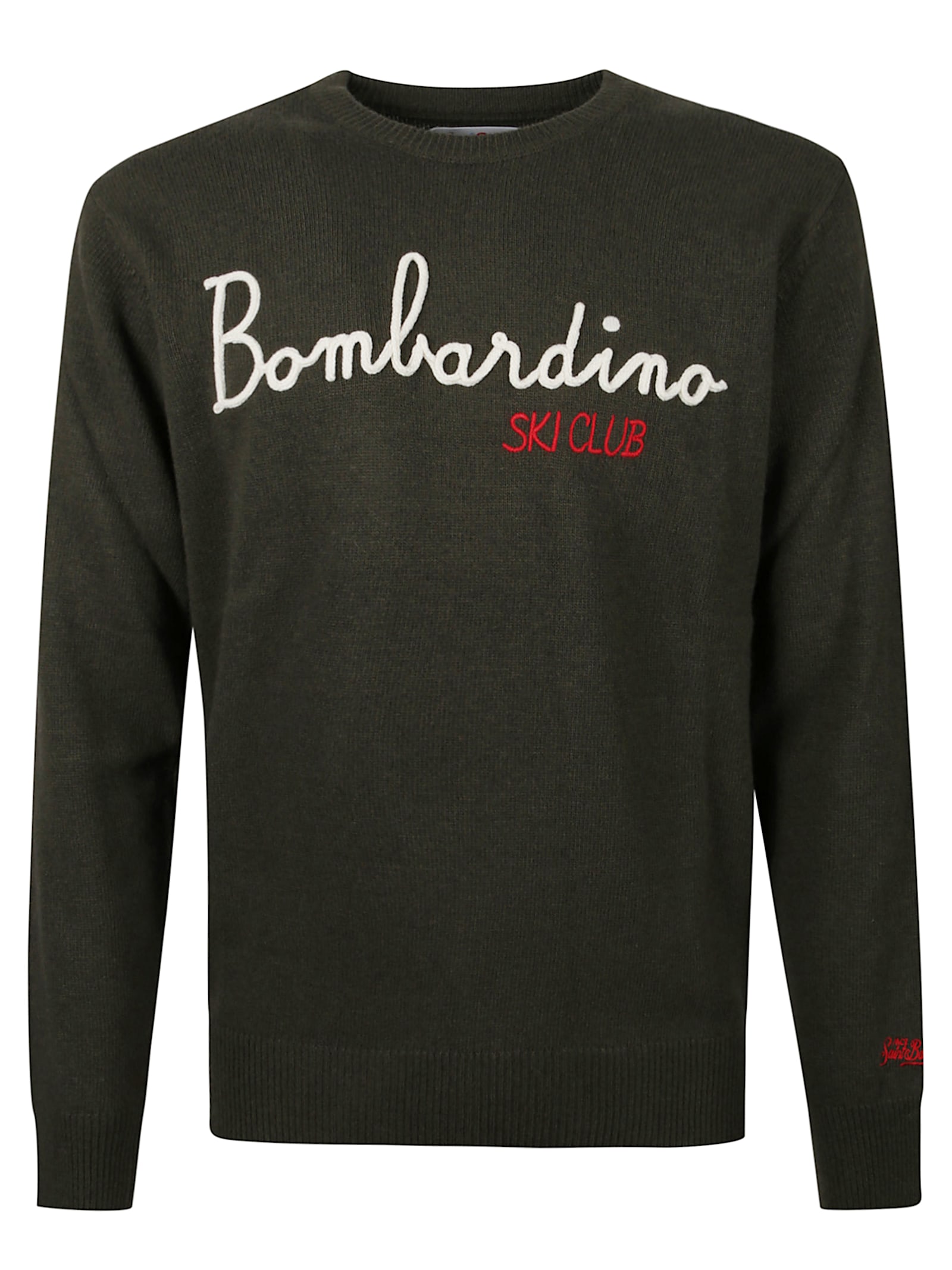 Mc2 Saint Barth Crew Neck Long Sleeve Sweatshirt Heron In Black