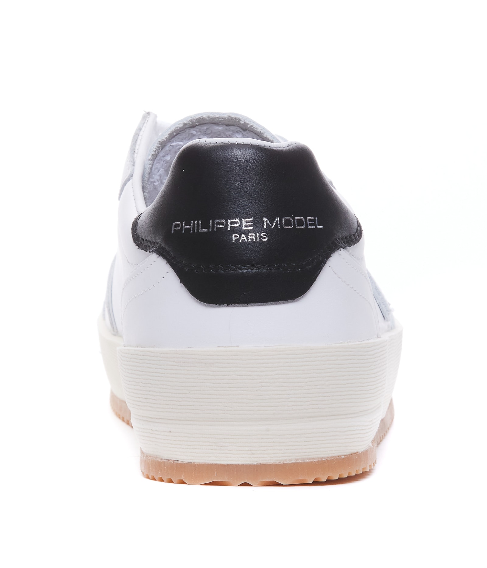 Shop Philippe Model Nice Low Sneakers In Blanc Noir