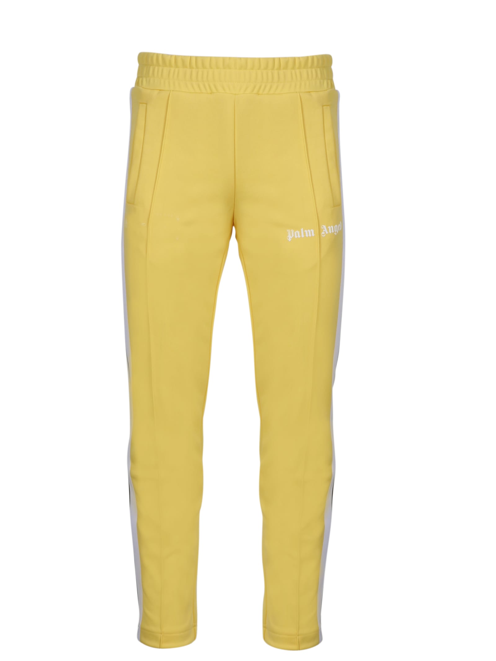 Palm Angels Printed Tech Jersey Track Pants In Yellow & Orange