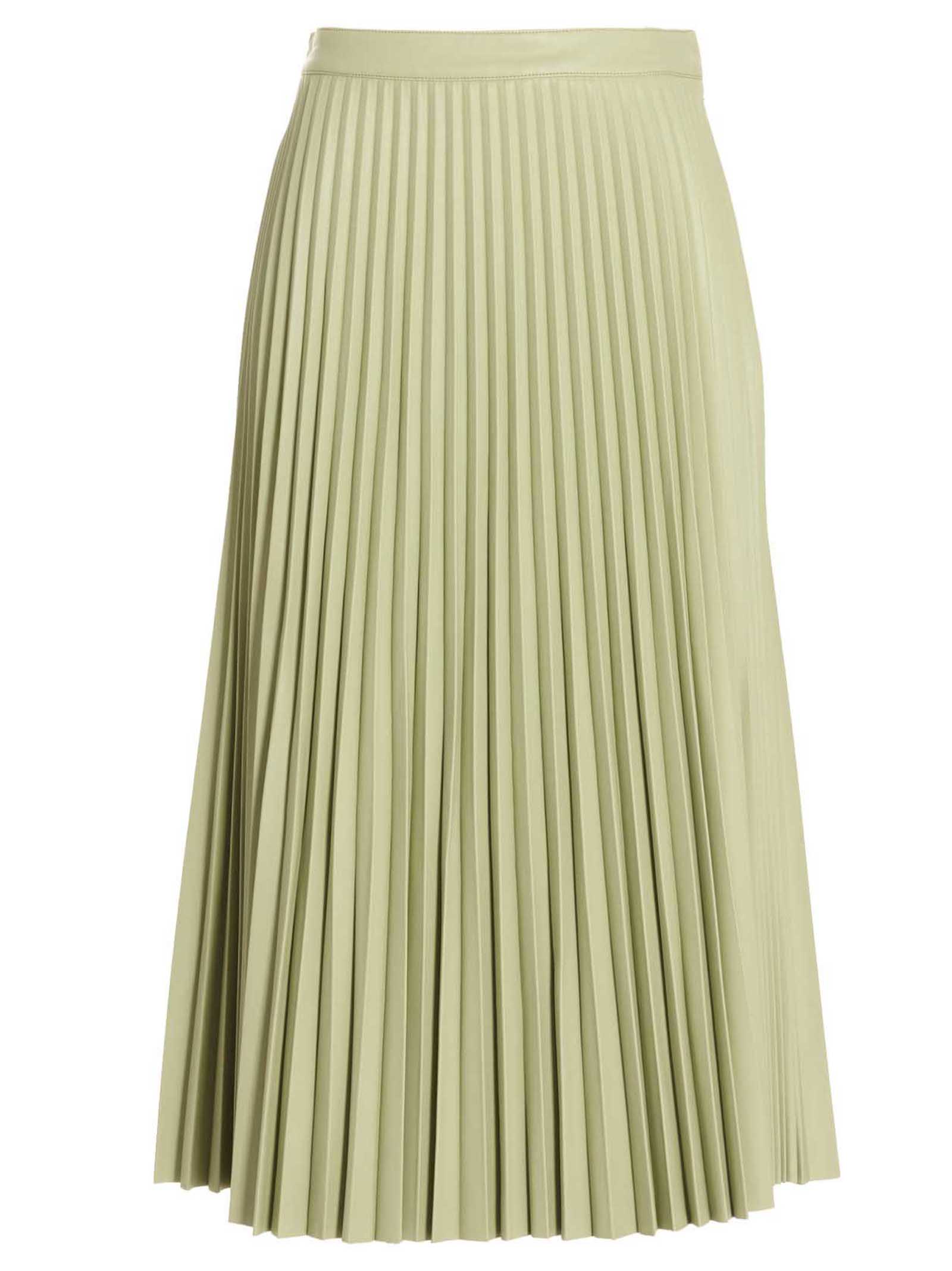 PROENZA SCHOULER WHITE LABEL PLEATED LEATHER FABRIC SKIRT