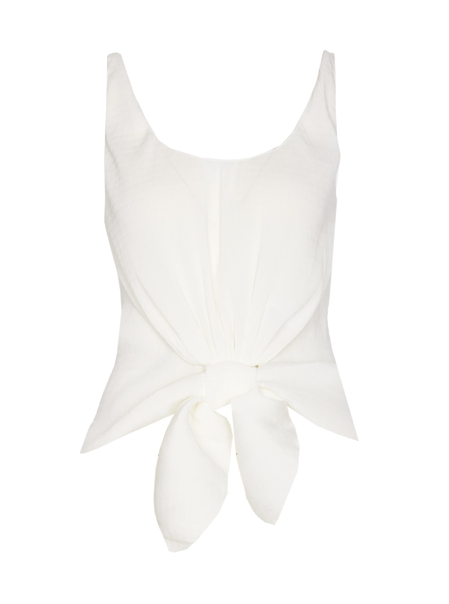 Shop Jw Anderson Knot Front Strap Top In White