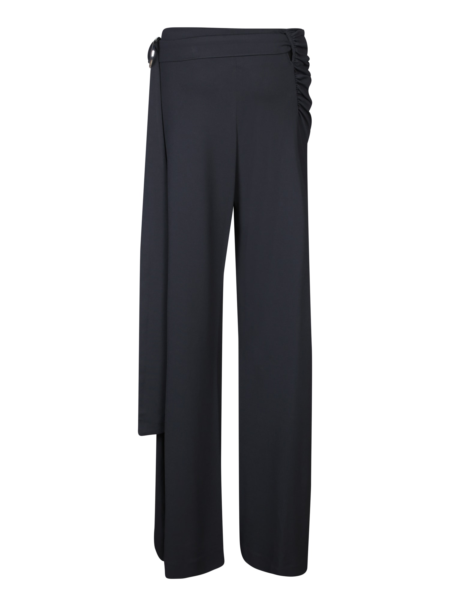 Shop Paco Rabanne Black Jersey Knotted Trousers -