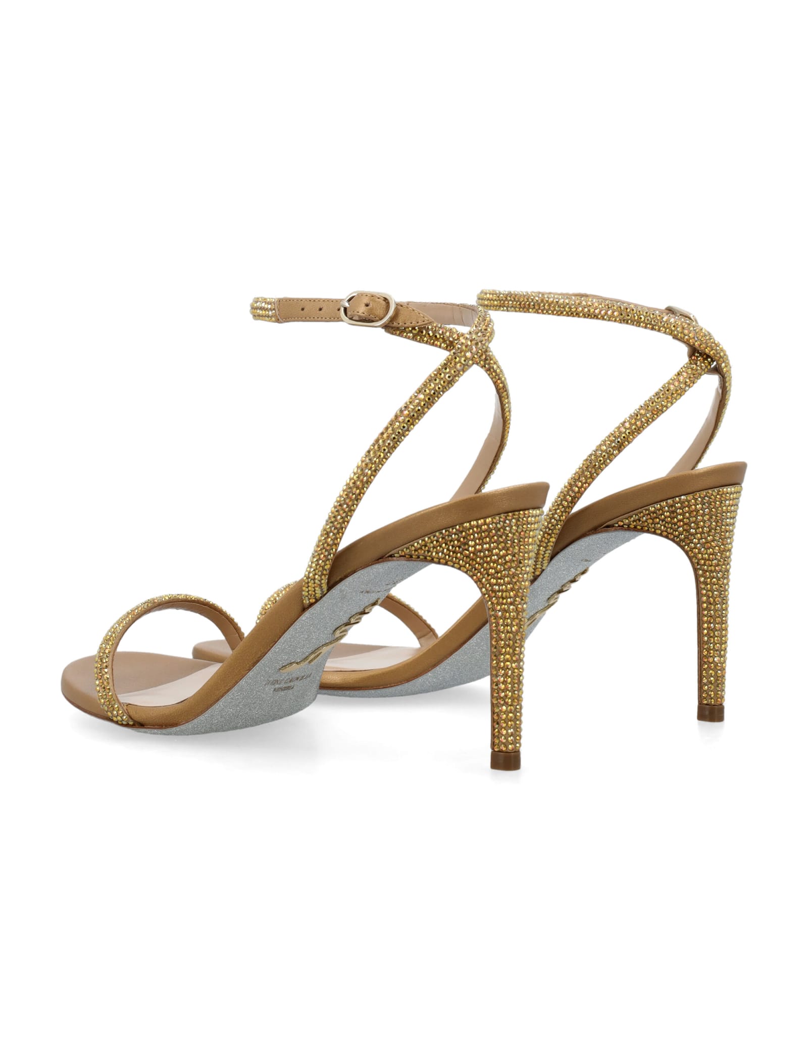 Shop René Caovilla Ellabrita Sandals 85 In Gold Satin