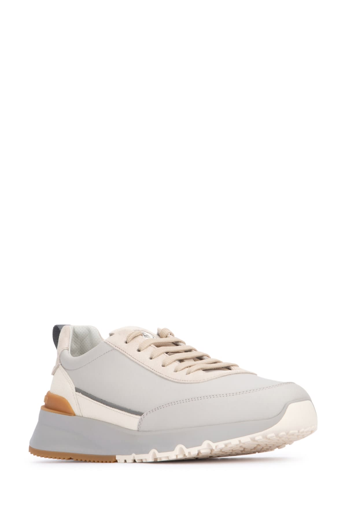 Shop Brunello Cucinelli Pair Of Sneakers Vitello In Csx38