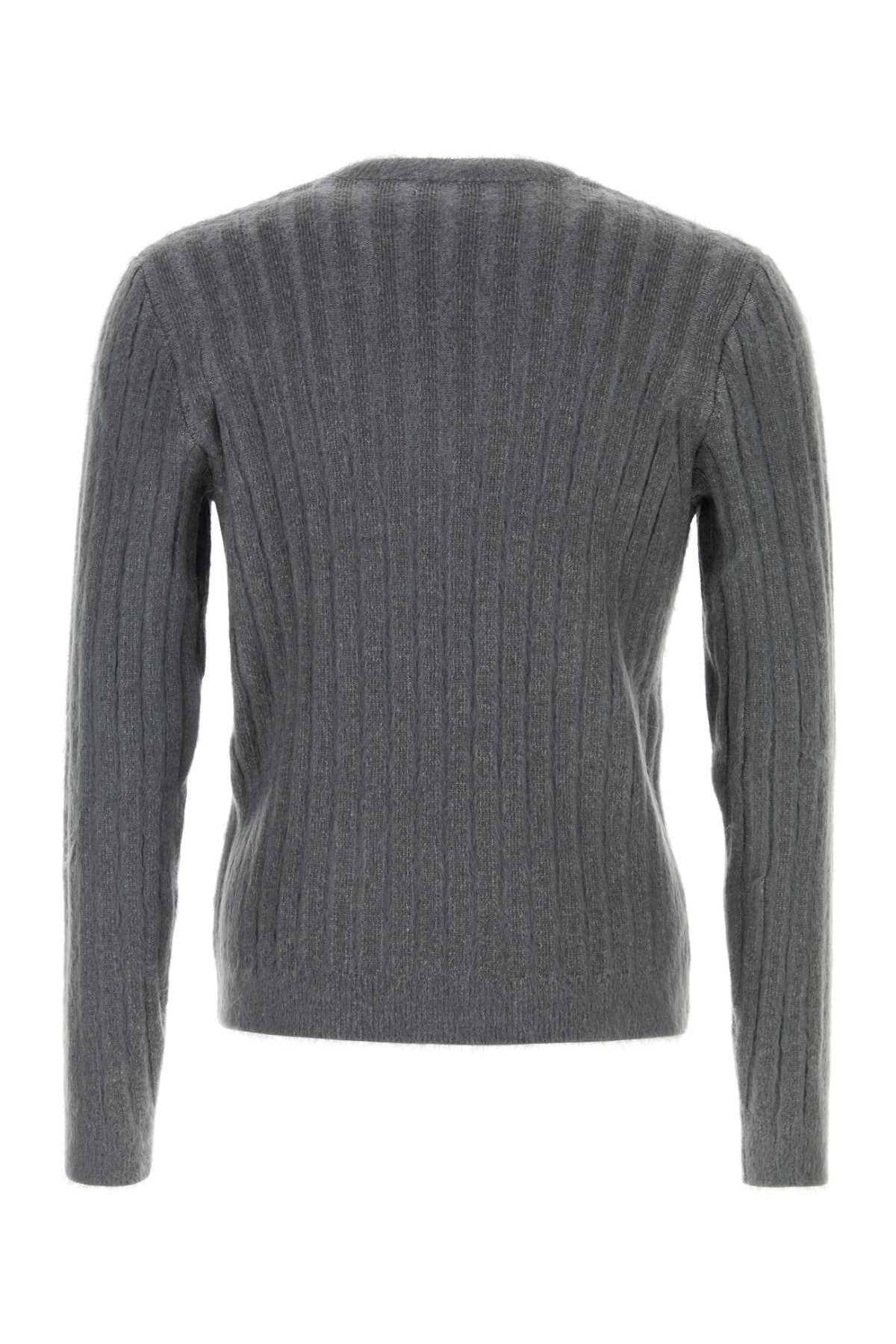 Fendi Dark Grey Stretch Mohair Blend Sweater In Gray