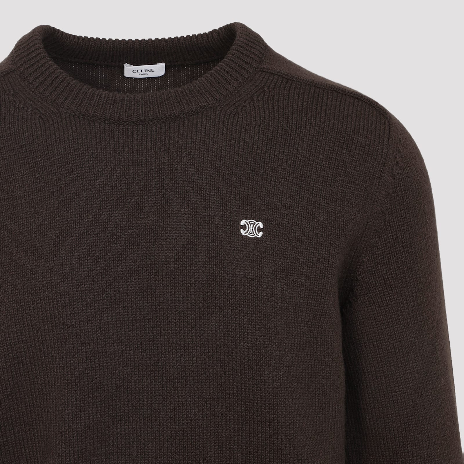 Celine Crewneck Sweater In Brown