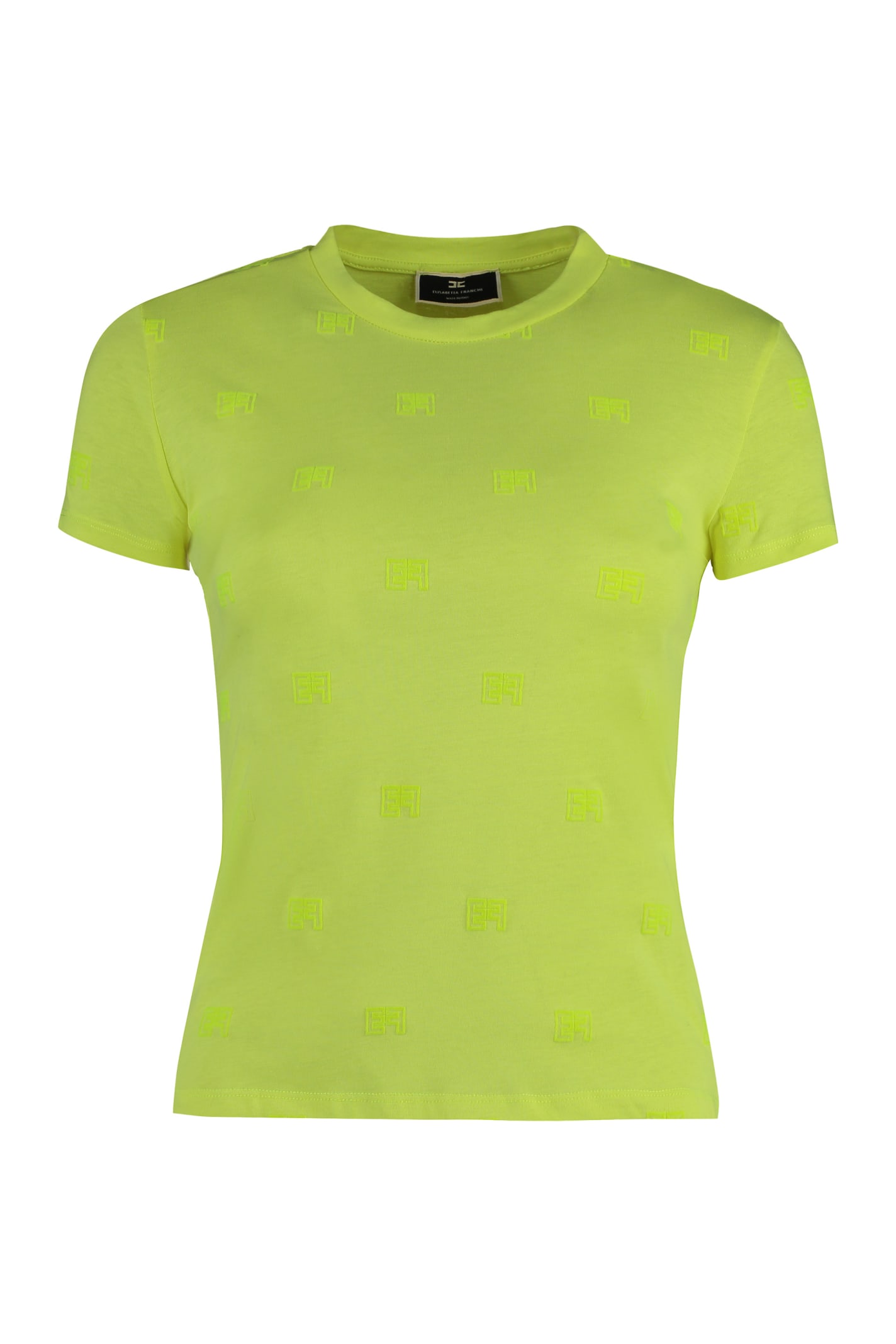 Elisabetta Franchi Cotton Crew-neck T-shirt In Green