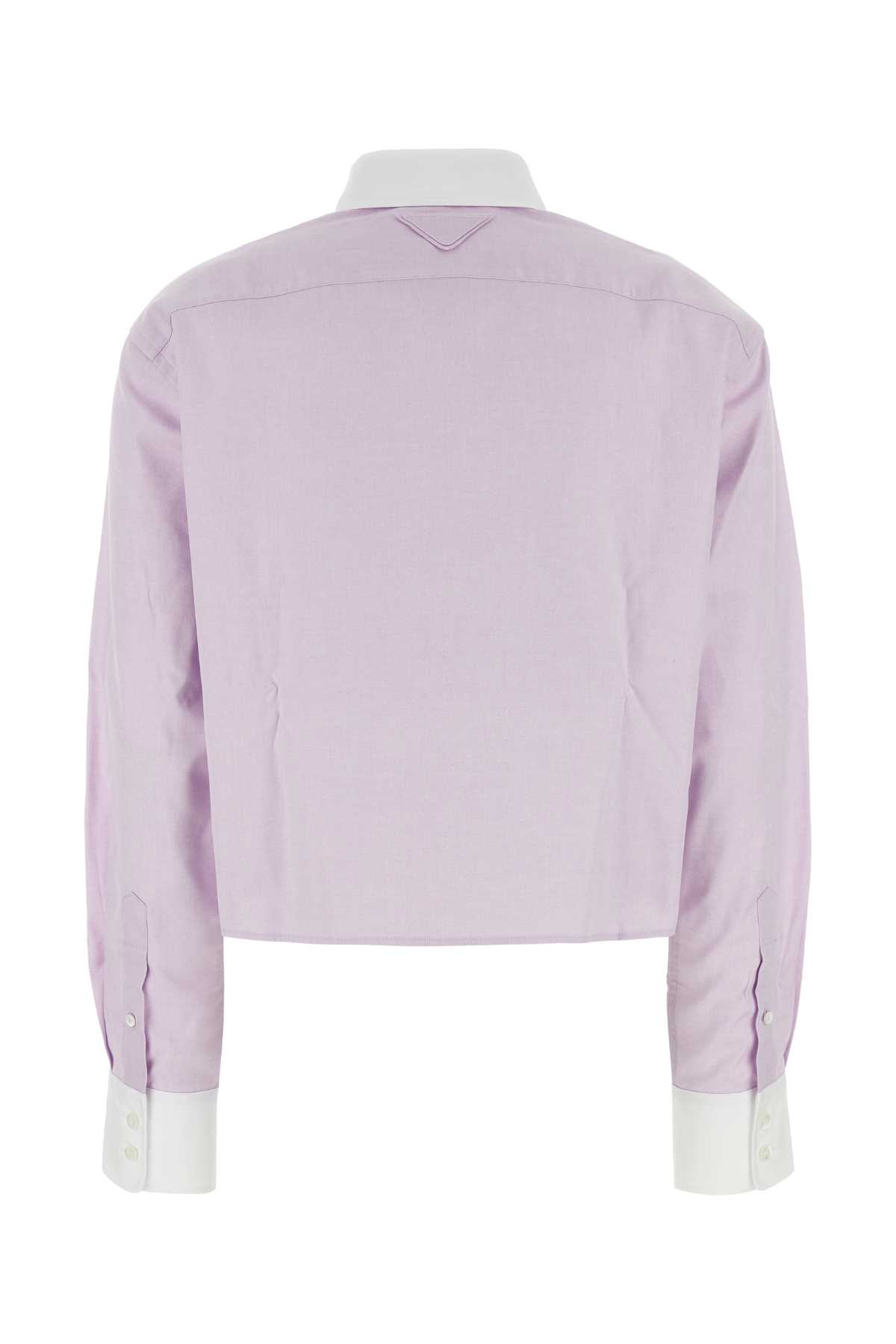 Shop Prada Lilac Oxford Shirt In Lilla