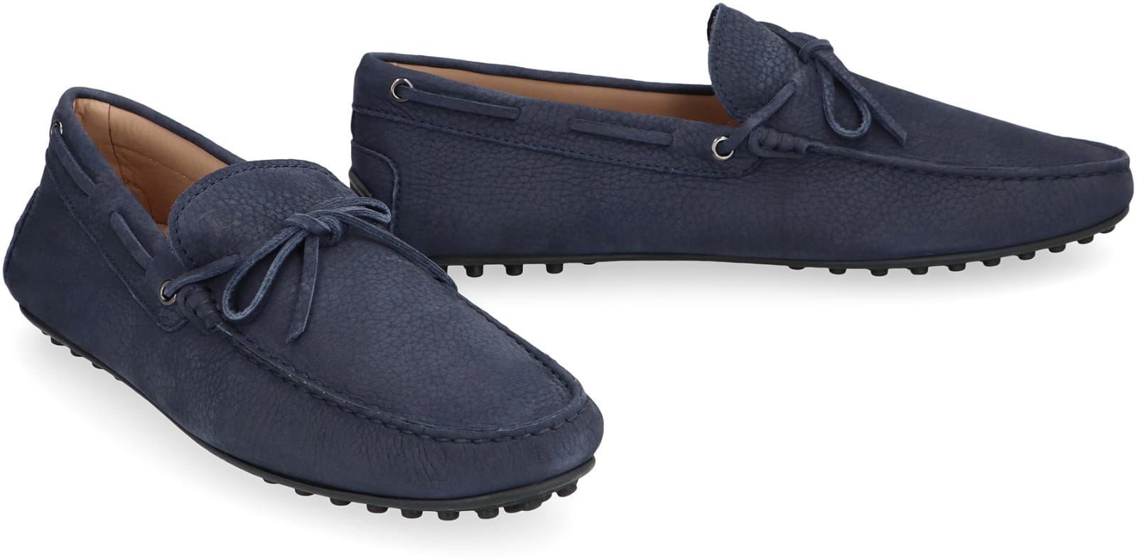 Shop Tod's Suede Loafers In Blue