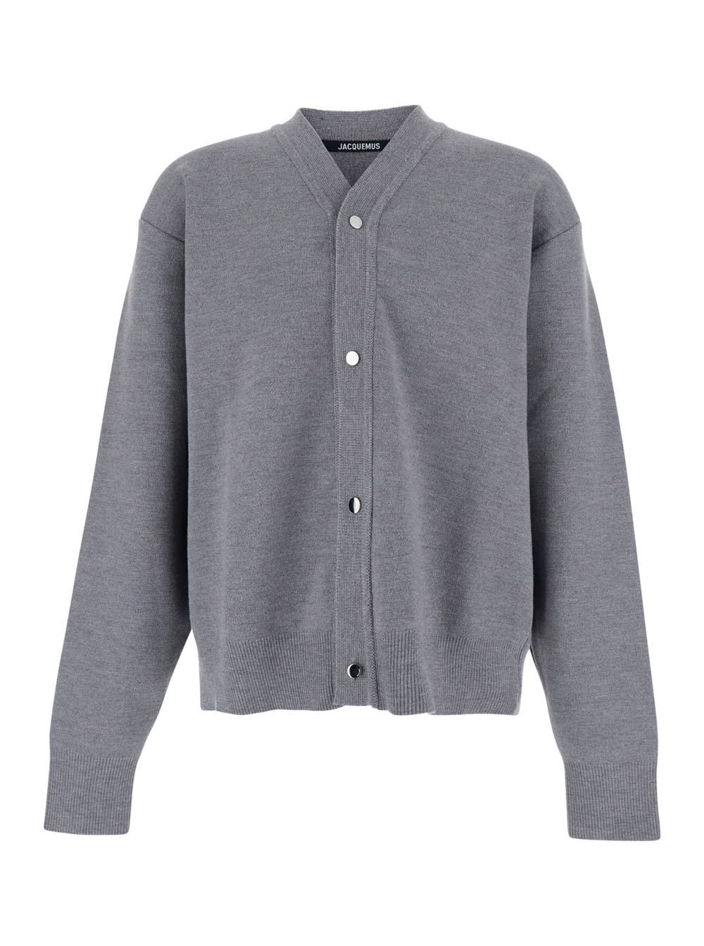 Jacquemus Men Le Cardigan Doppio In Gray