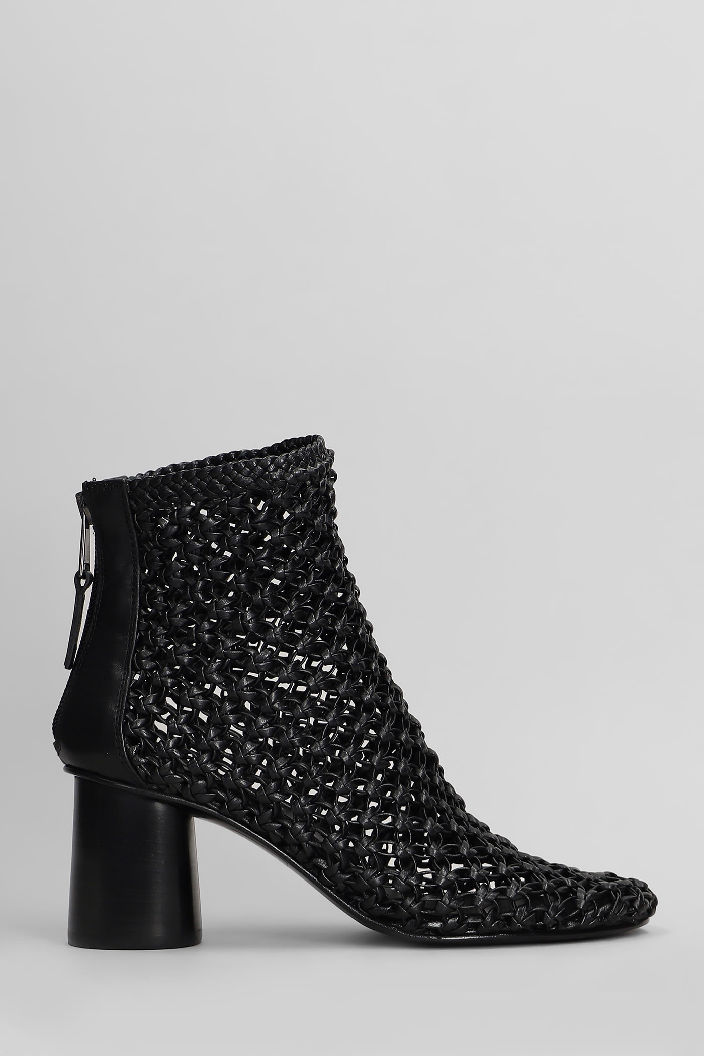 High Heels Ankle Boots In Black Leather