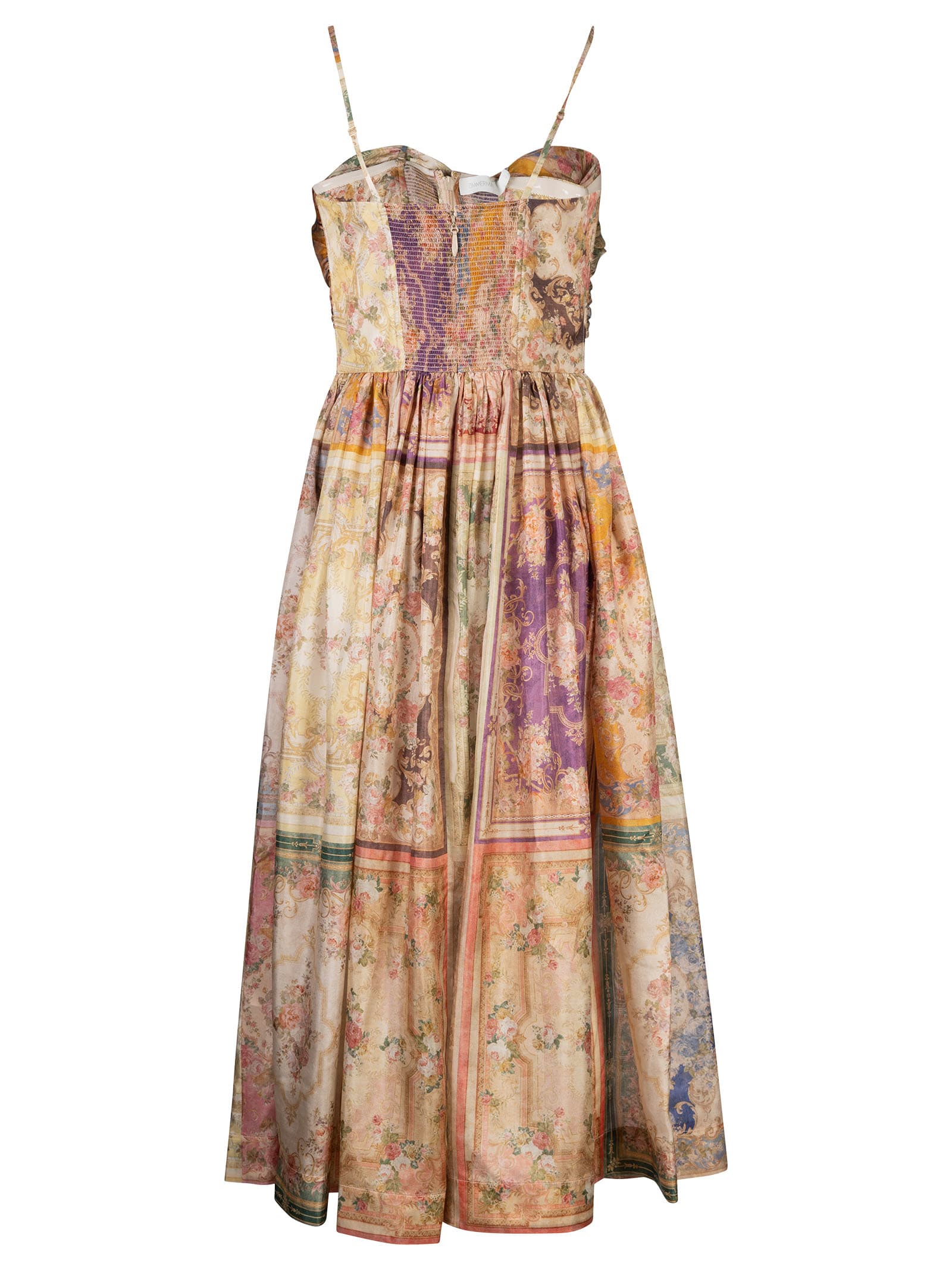 Shop Zimmermann August The Front Midi Dress In Patch Floral