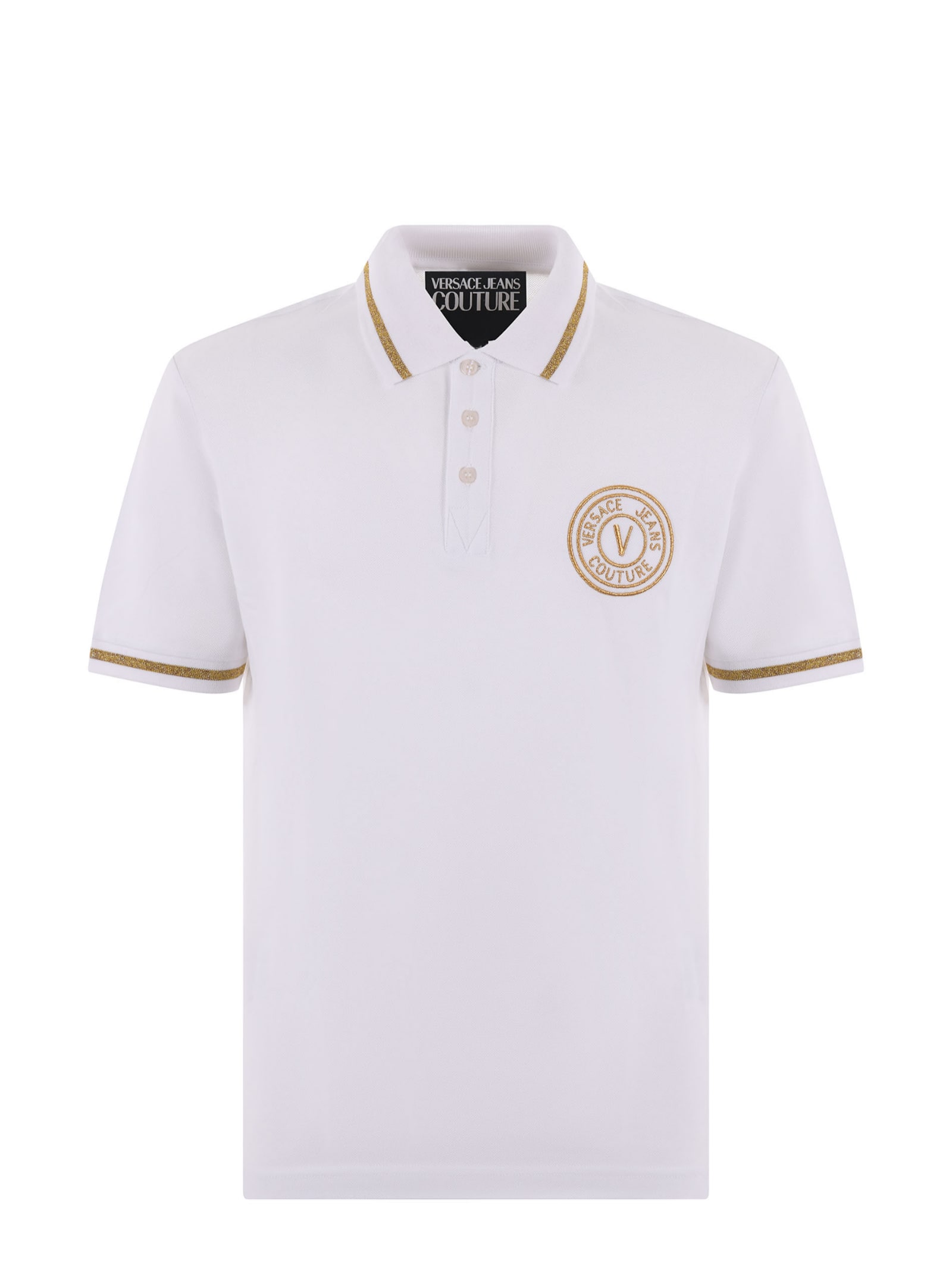 Shop Versace Jeans Couture Polo In White