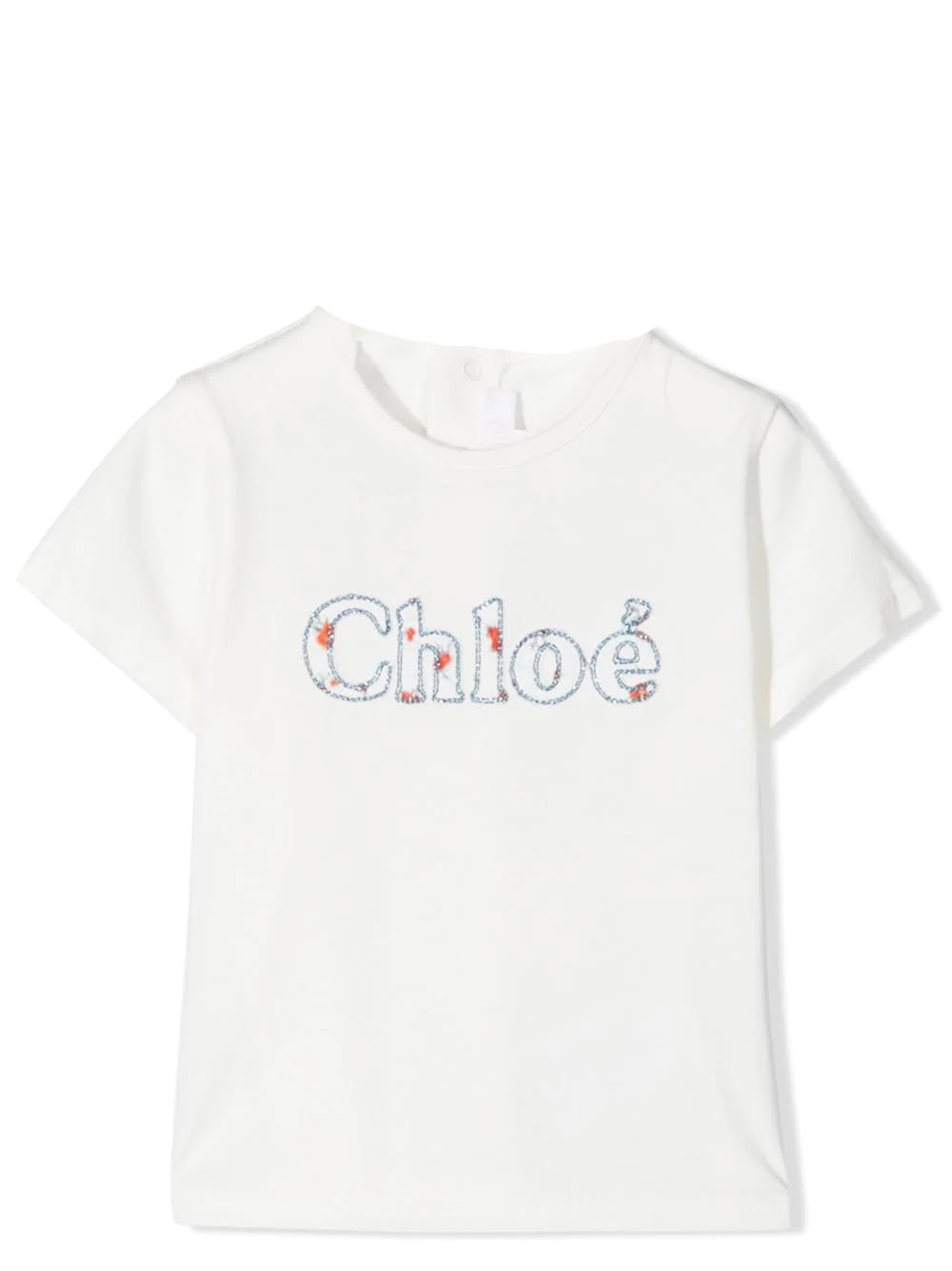 CHLOÉ T-SHIRT WITH EMBROIDERY,C05366 117