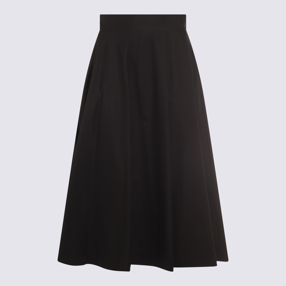 Shop Malo Black Cotton Skirt