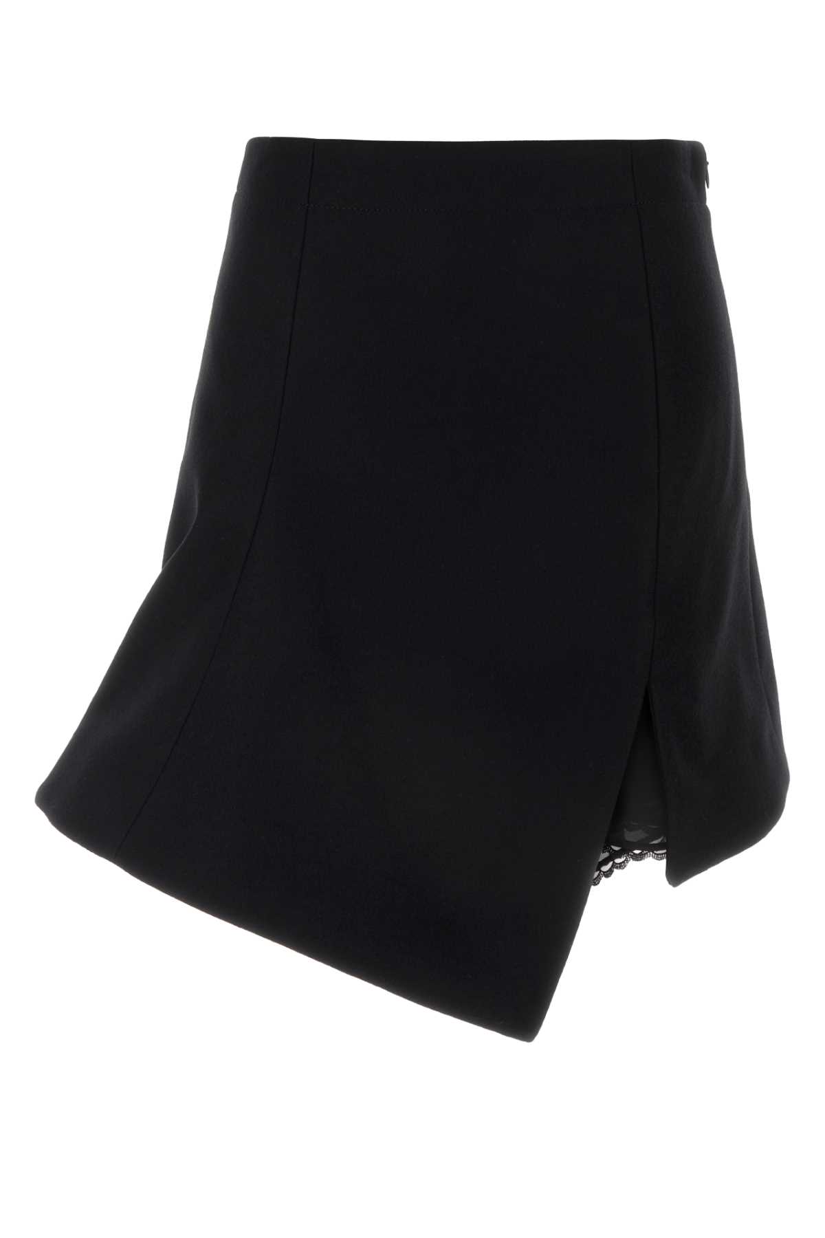 Shop Sacai Black Wool Skirt