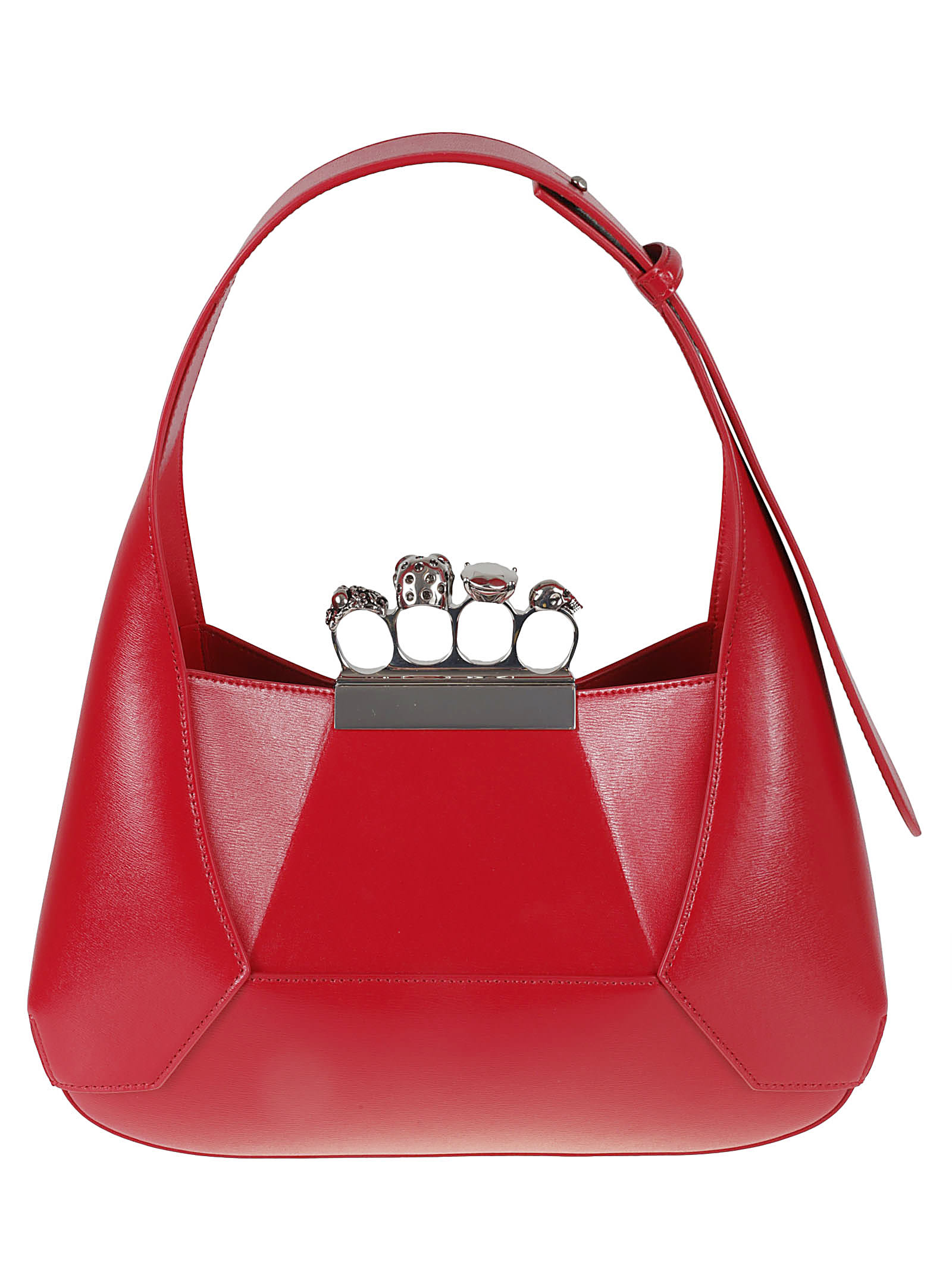 Shop Alexander Mcqueen The Jeweled Hobo Bag In Welsh Red