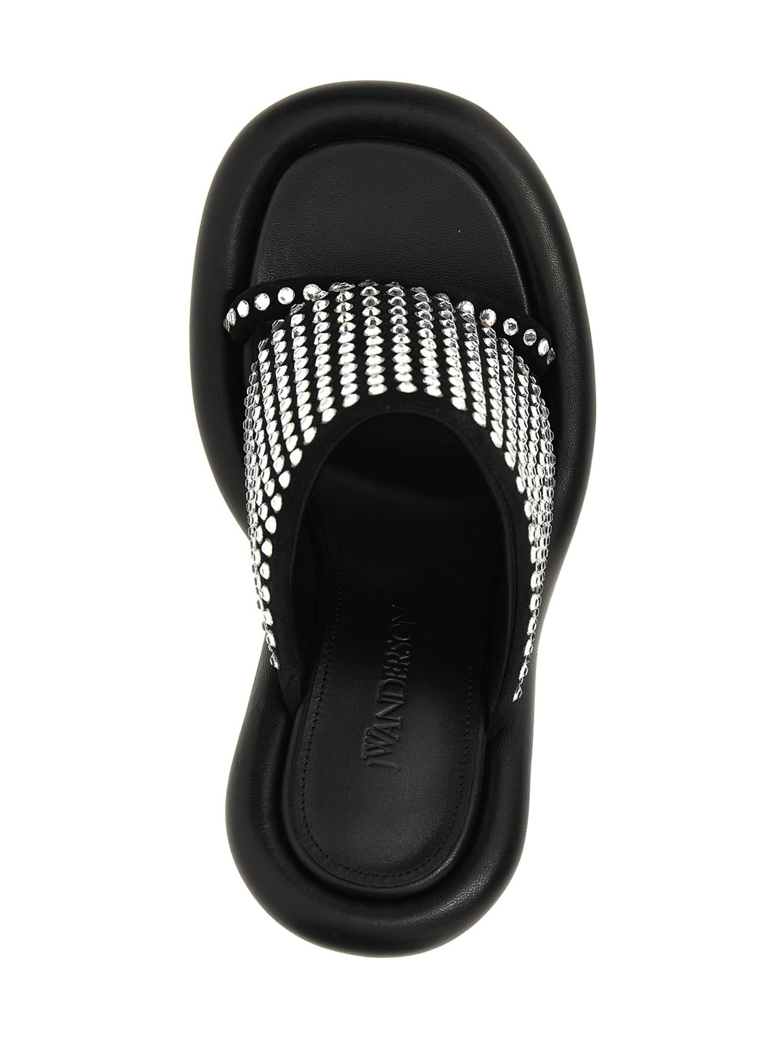 Shop Jw Anderson Bumber Crystal Mules In Black