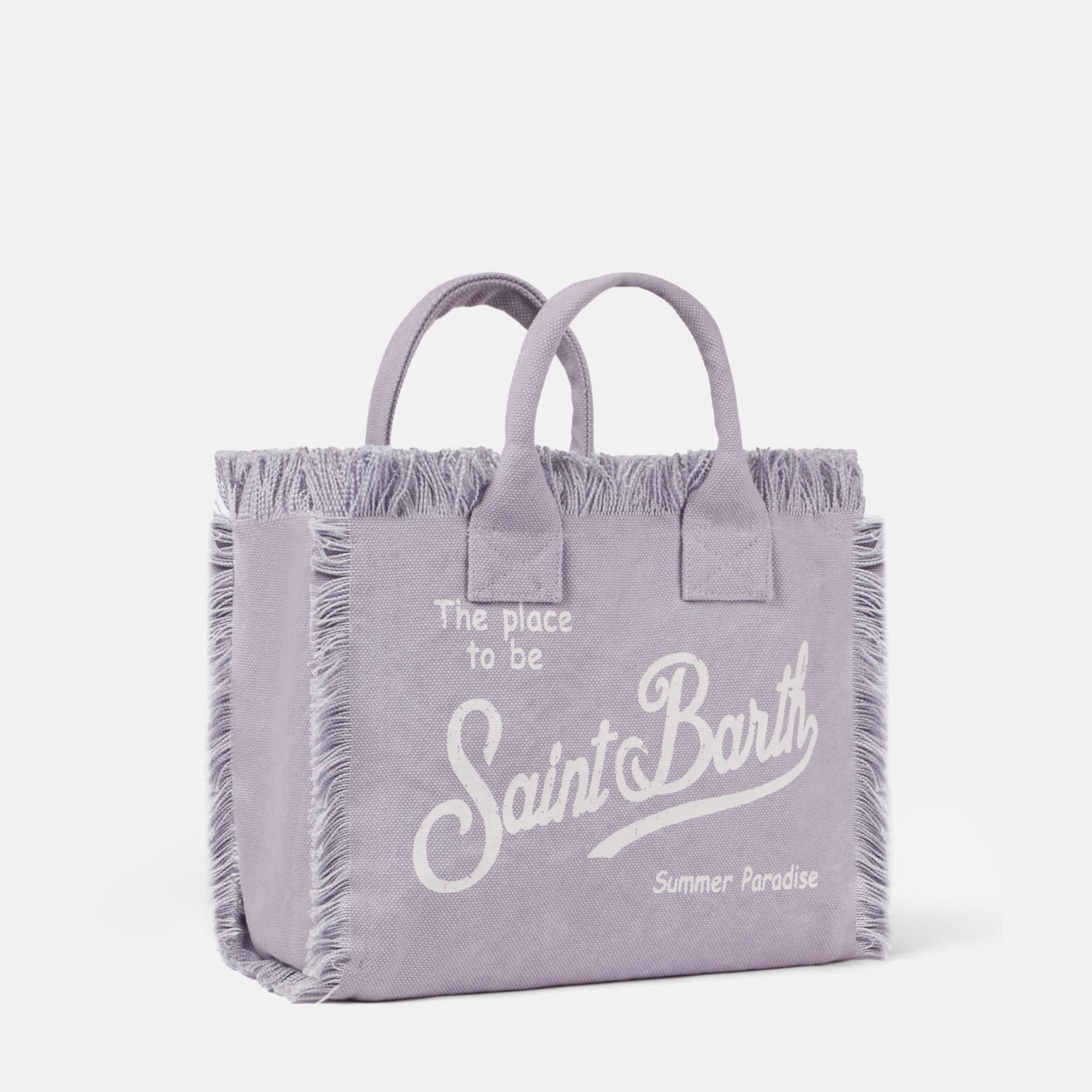 Shop Mc2 Saint Barth Colette Lilac Cotton Canvas Handbag In Pink