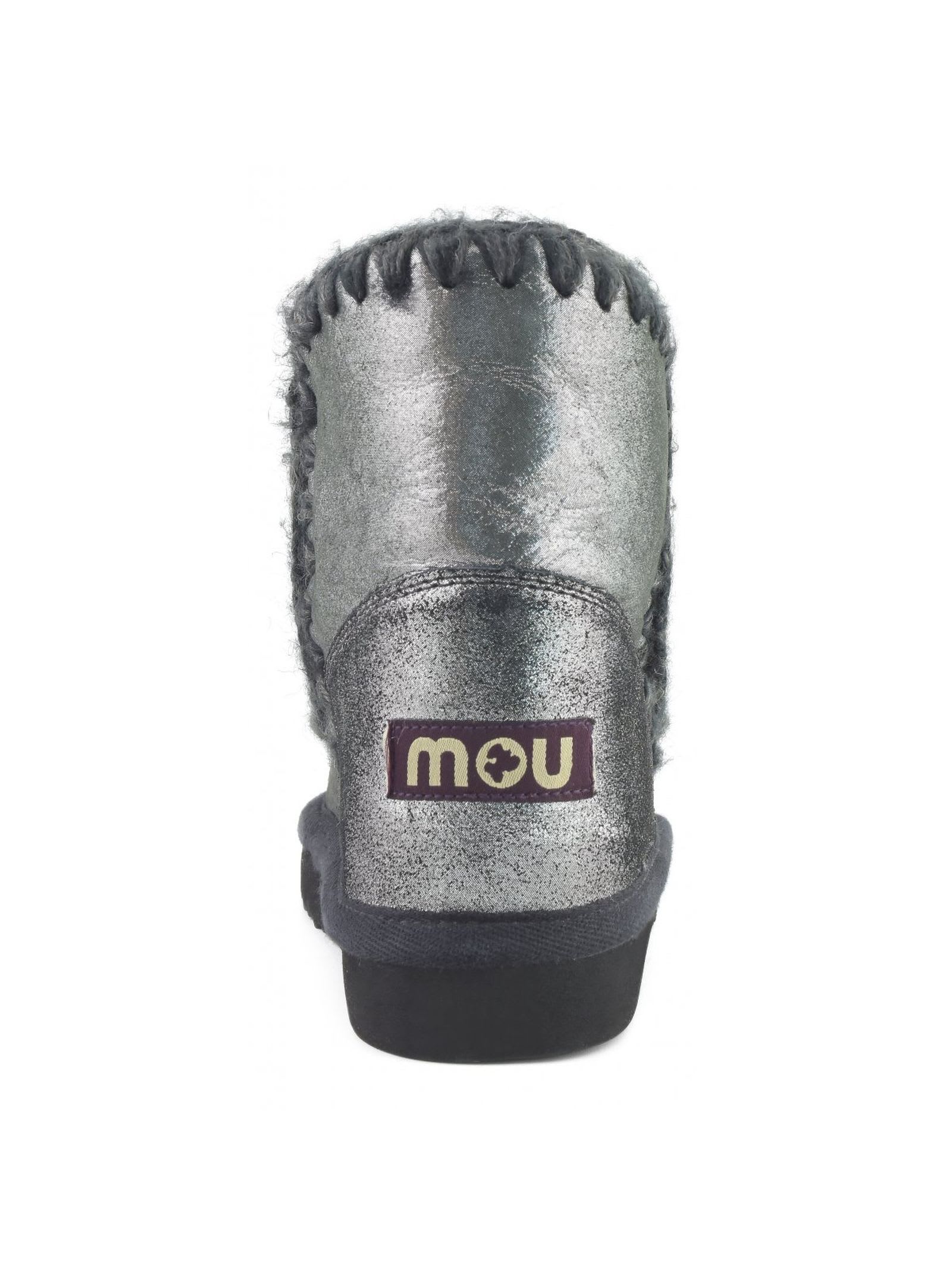 Mou Microglitter Black Double-face Sheepskin Eskimo 18 In Black