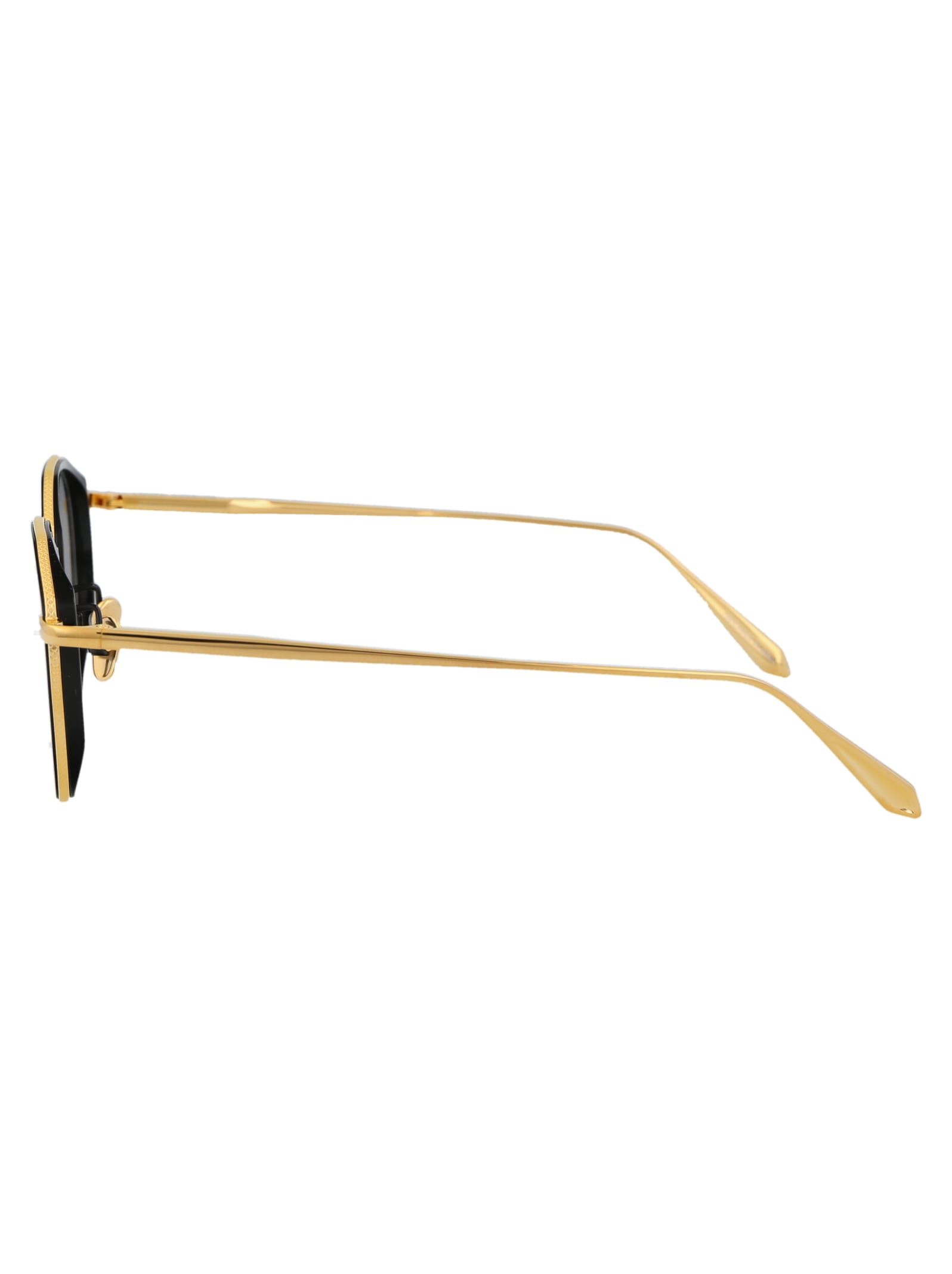 Shop Linda Farrow Cesar Glasses In Yellowgold/black/optical