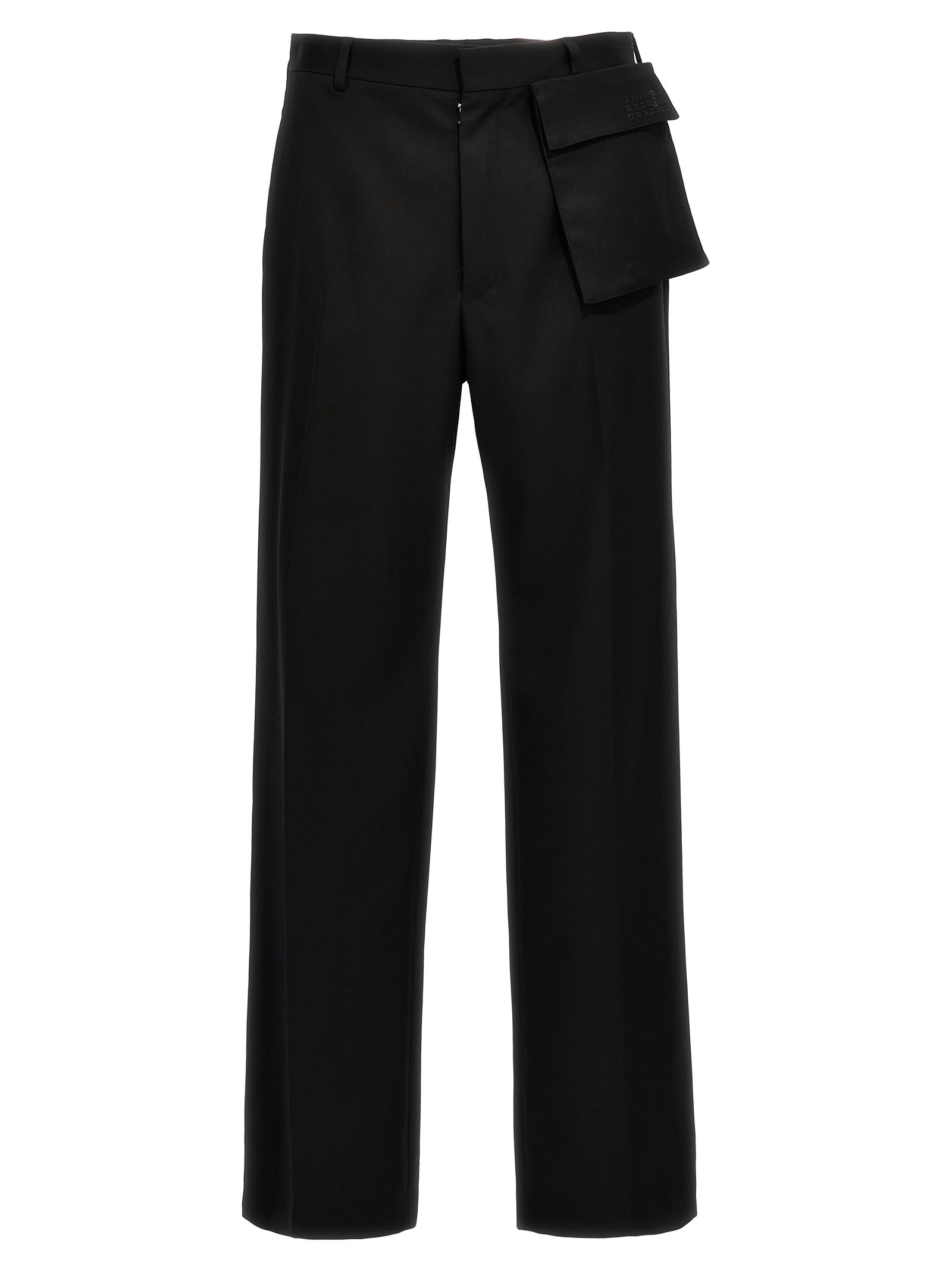 Shop Mm6 Maison Margiela Front Pocket Pants In Black