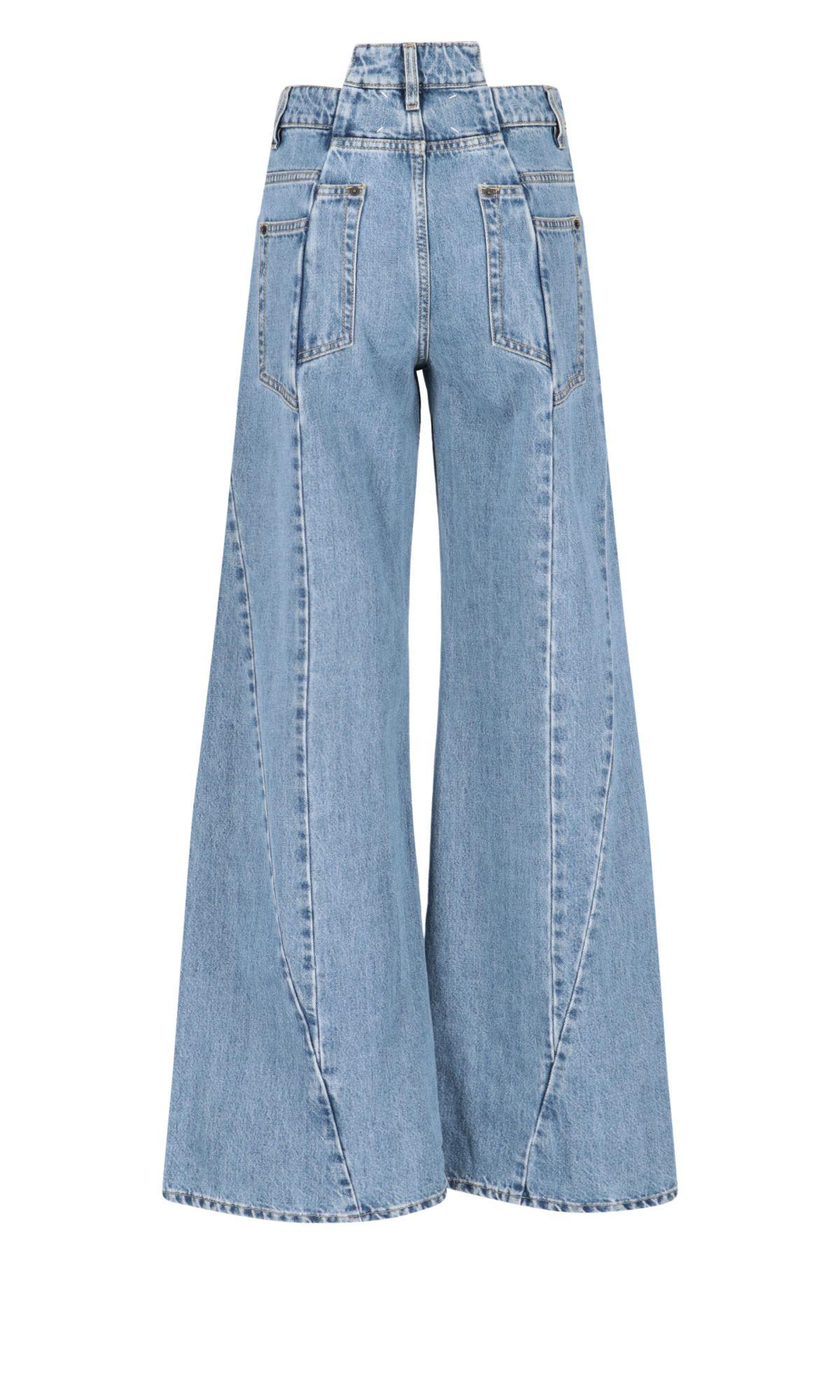 Maison Margiela Denim Jeans With Cut-out Detail In Denim Blue