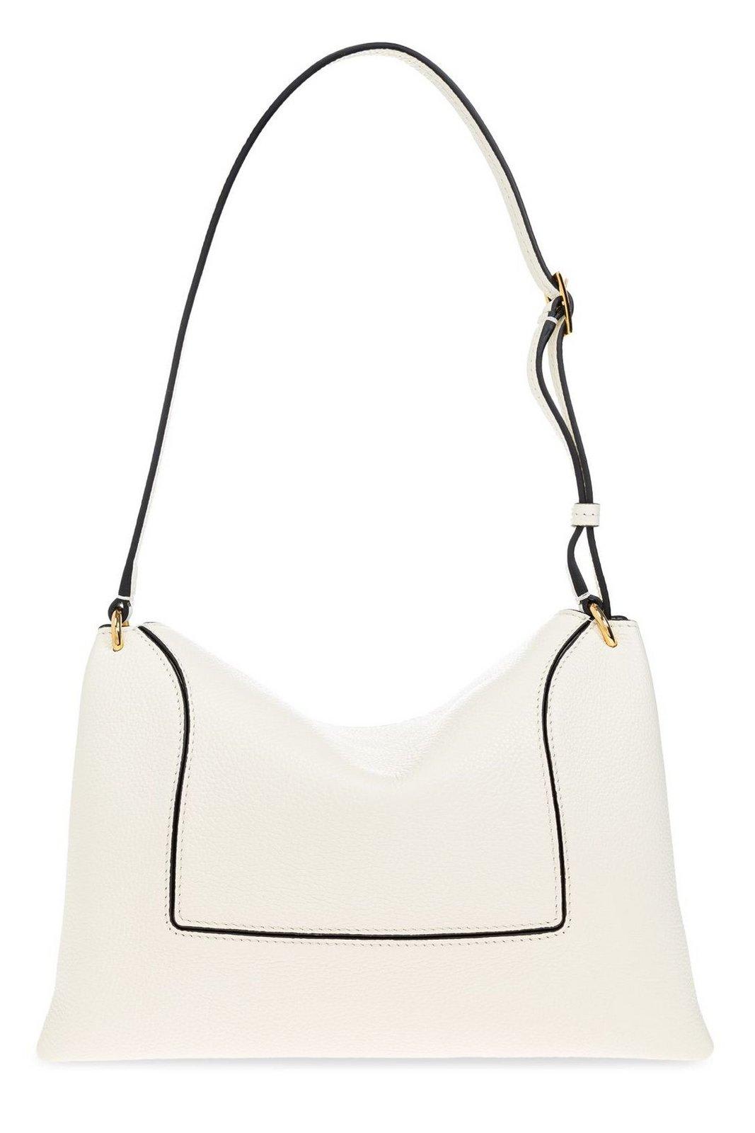 Shop Wandler Penelope Logo Printed Shoulder Bag In Bianco