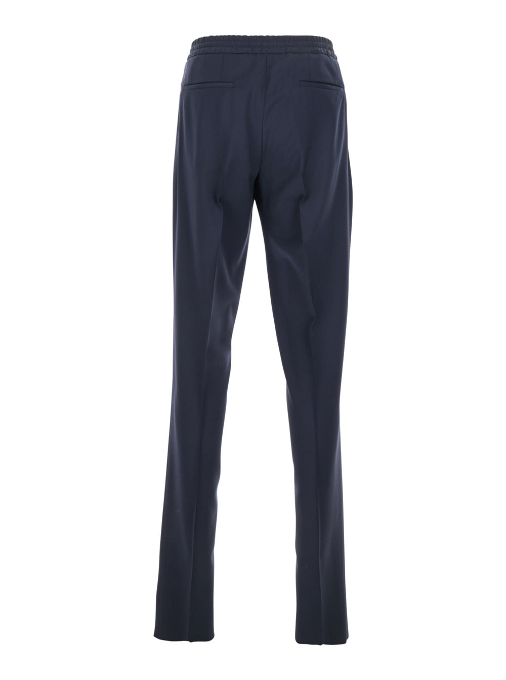 Lardini Blue Pants With Elastic Waist And Drawstring In Virgin Wool Man In Blu
