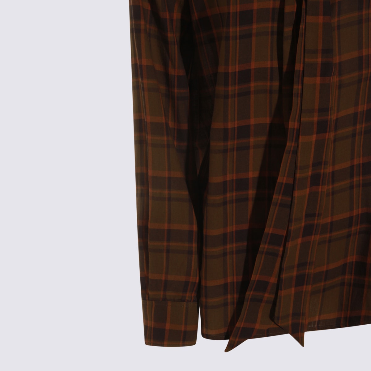Saint Laurent Brown Cotton Skirt In Brown