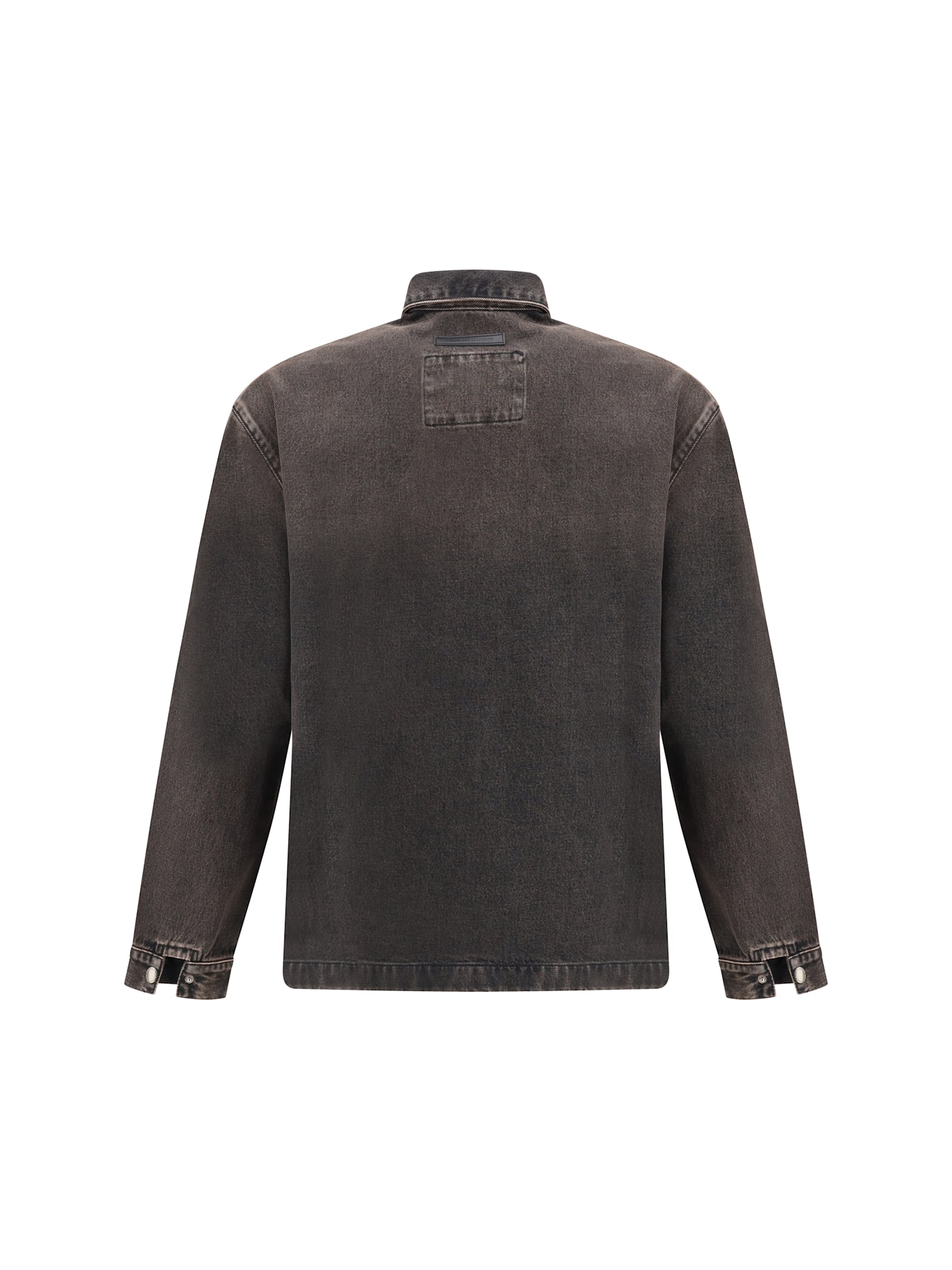 7 For All Mankind Patch-pocket Denim Shirt Jacket In Black