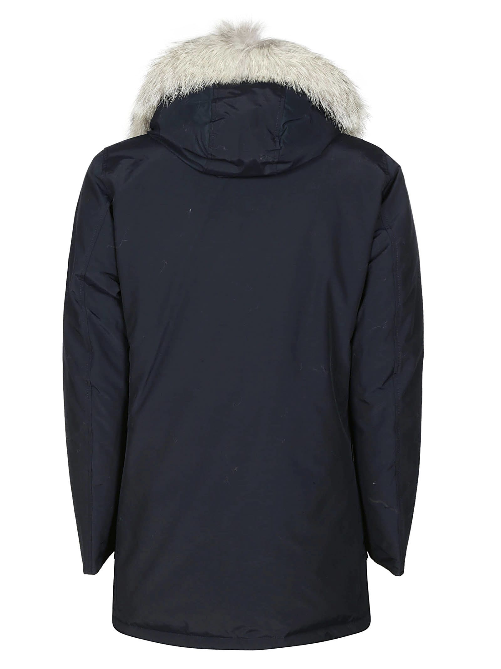 Shop Woolrich Arctic Detachable Fur Parka In Blu