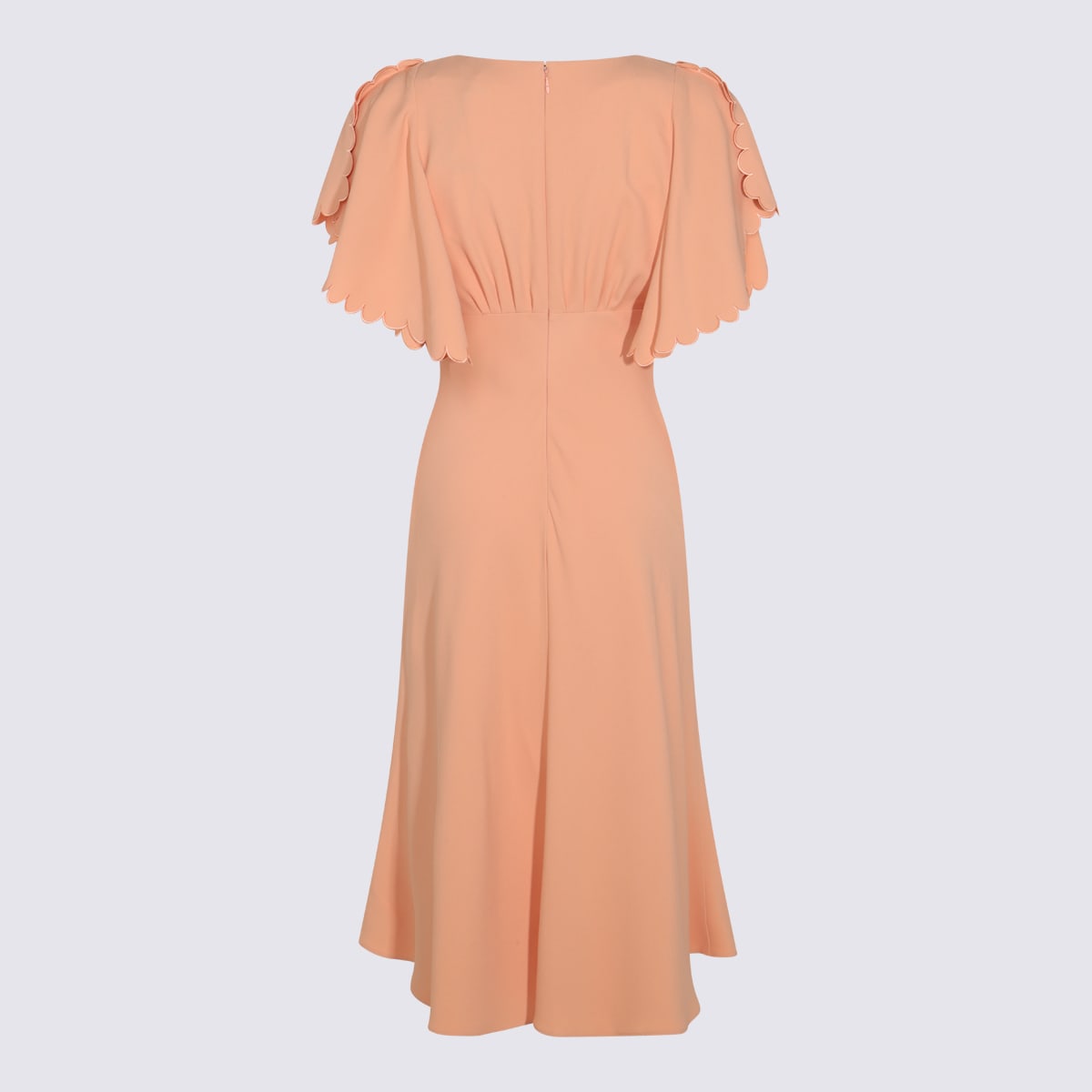 Elisabetta Franchi Waist Fitted Midi Length Scalloped V-neck