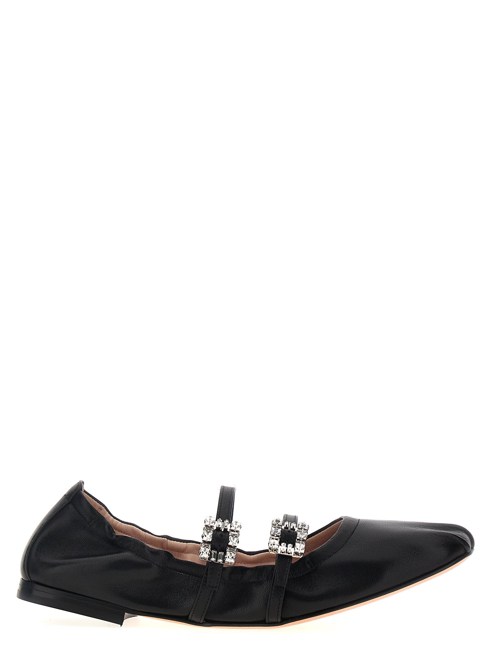 Shop Roger Vivier Jewel Strap Ballet Flats In Black