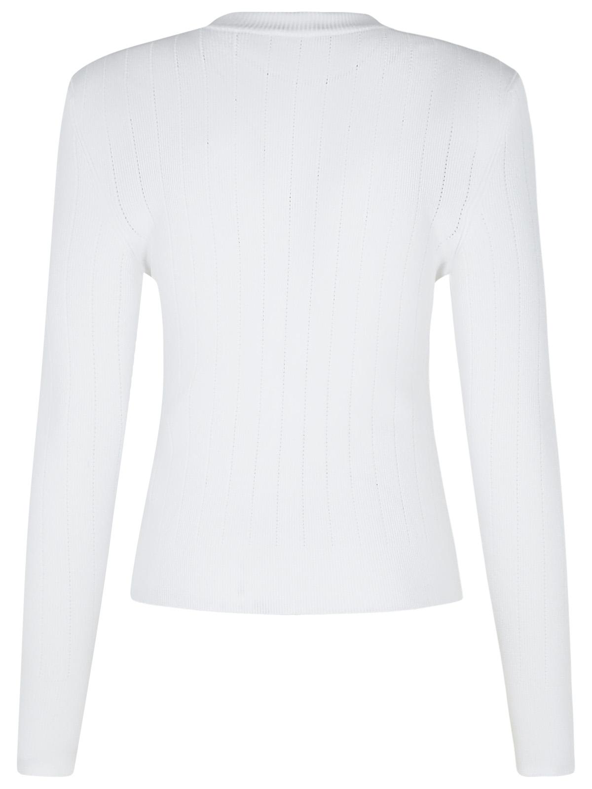 Shop Balmain White Viscose Blend Sweater