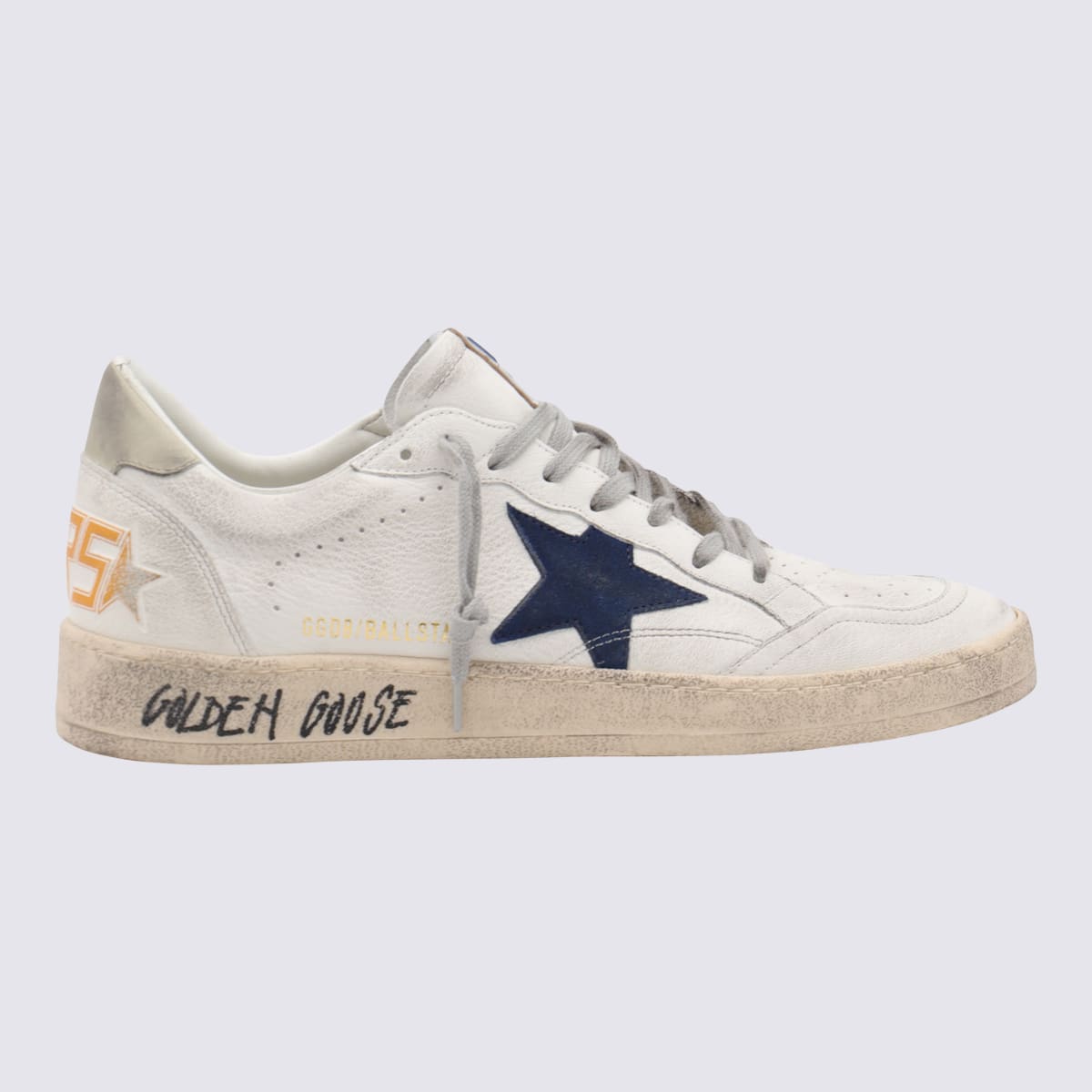 Golden Goose Distressed Low-top Sneakers With Star Detail And Vintage Aesthetic
