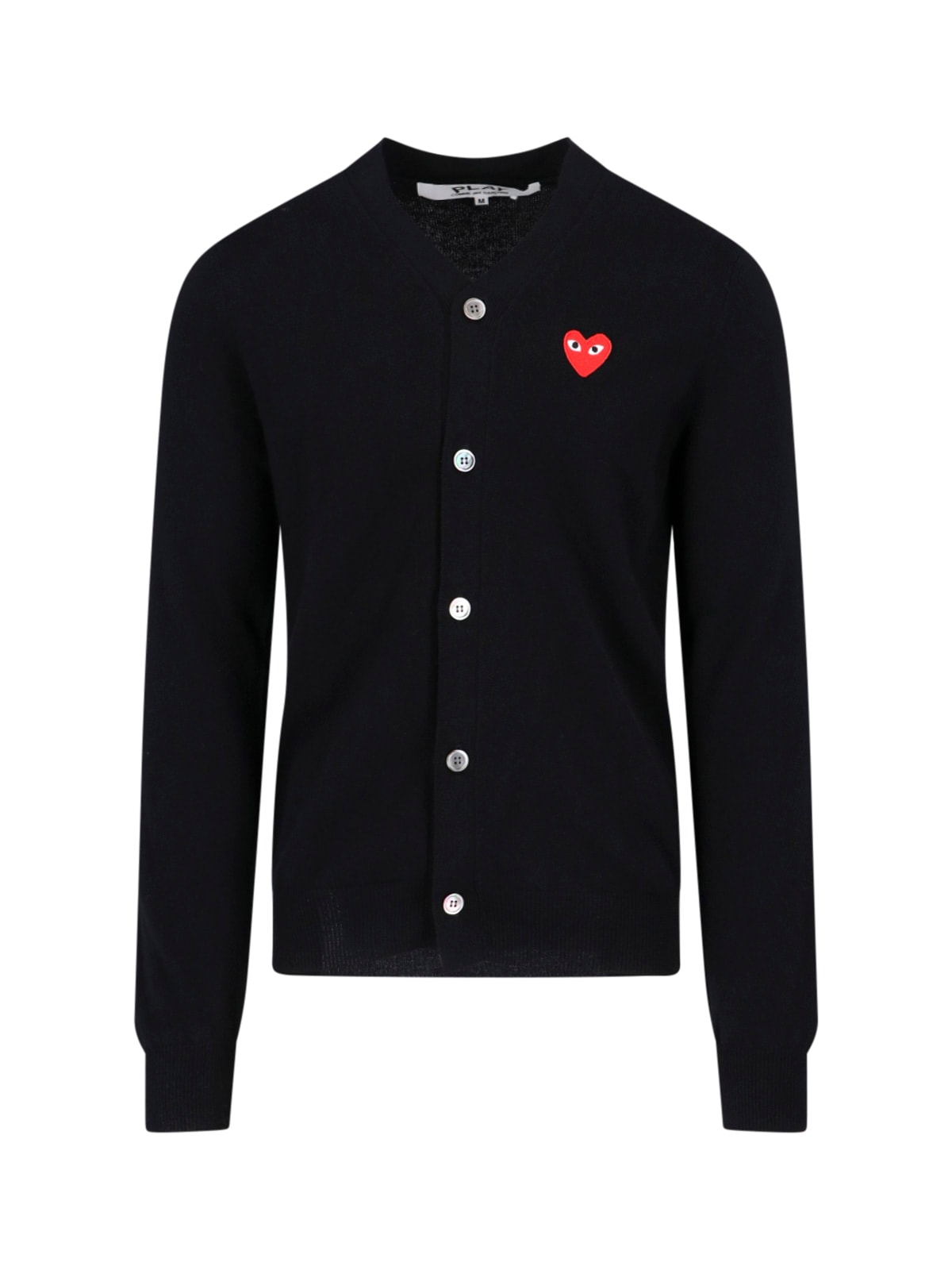 Comme Des Garçons Play Logo Cardigan In Black