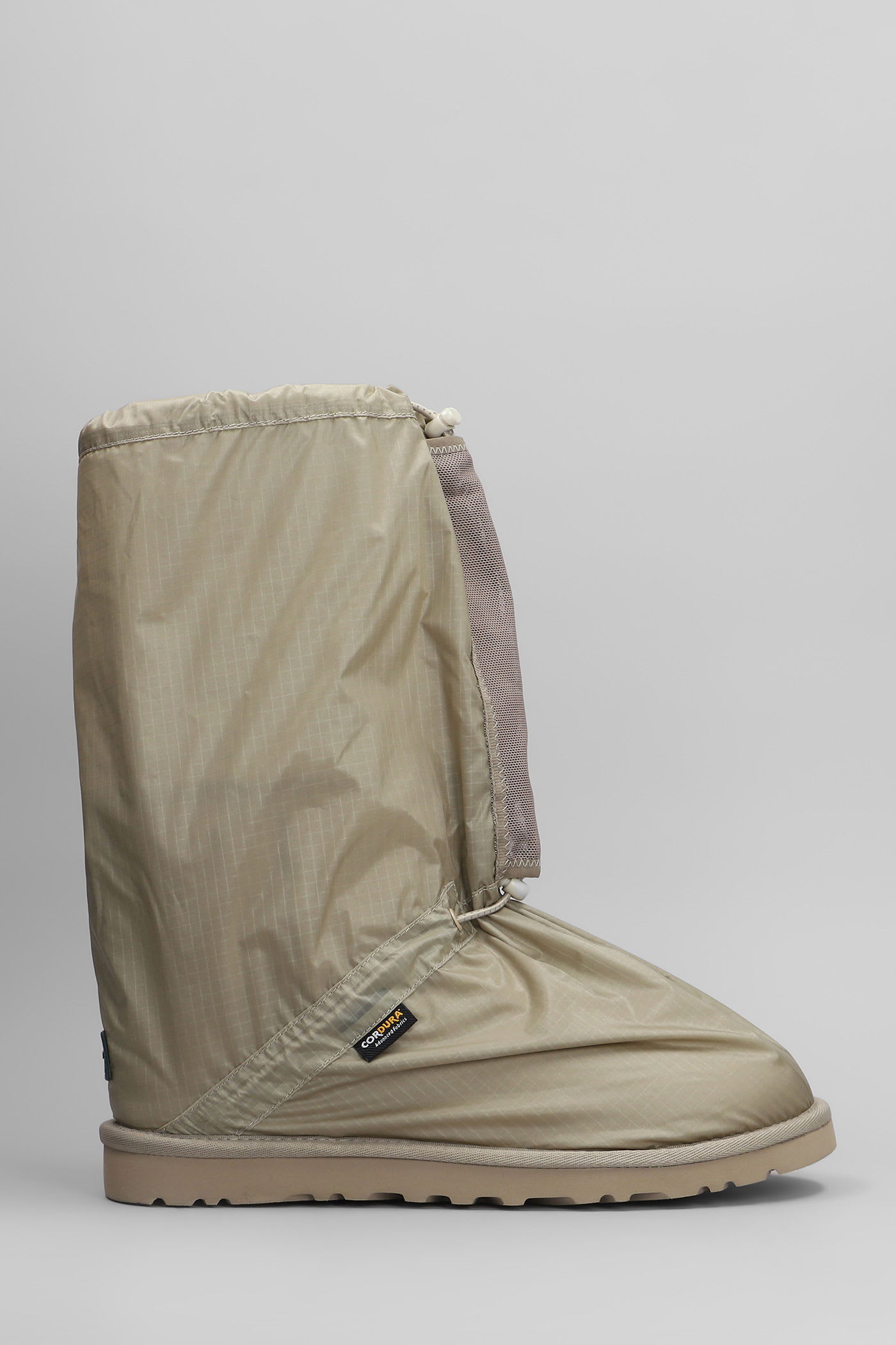 Ugg Classic Mini Low Heels Boots In Green Nylon In Green