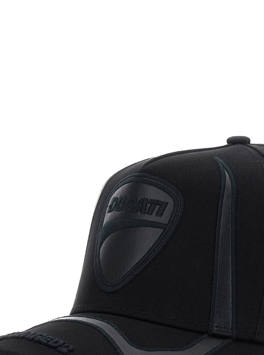 Dsquared2 Ducati X D2 Black Baseball Hat With Logo Embroidery On The Front And Maxi Logo Lettering On The Side In Black