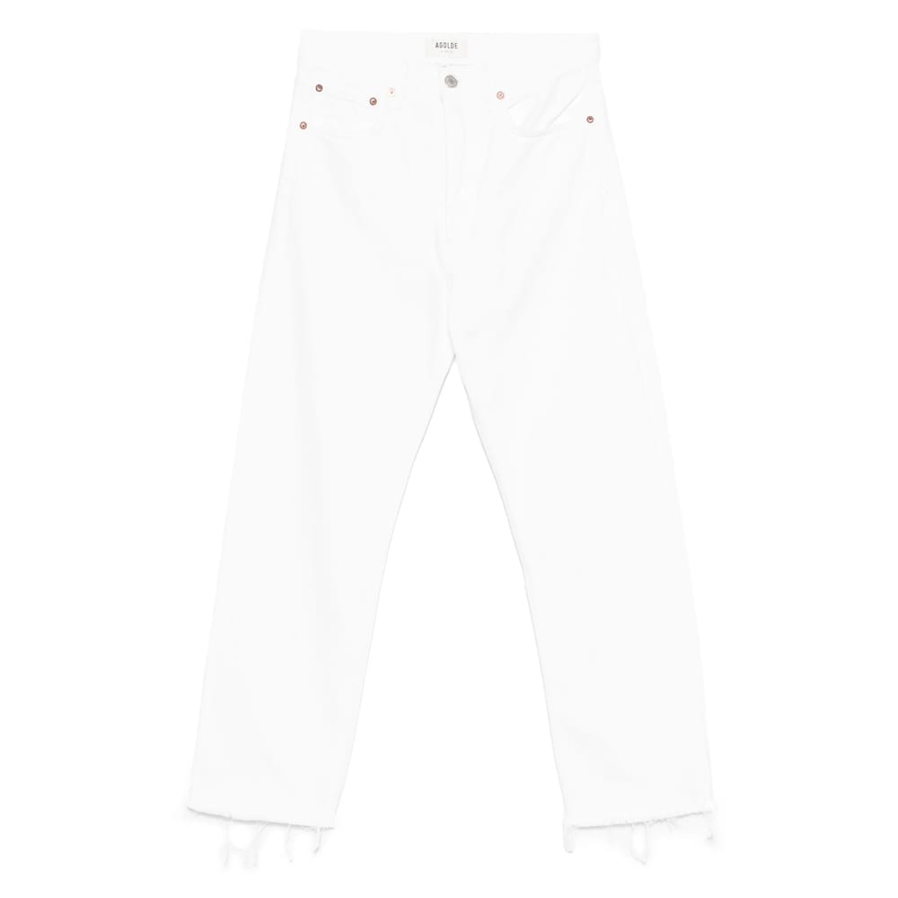Agolde Dame Wide Leg Jeans In White
