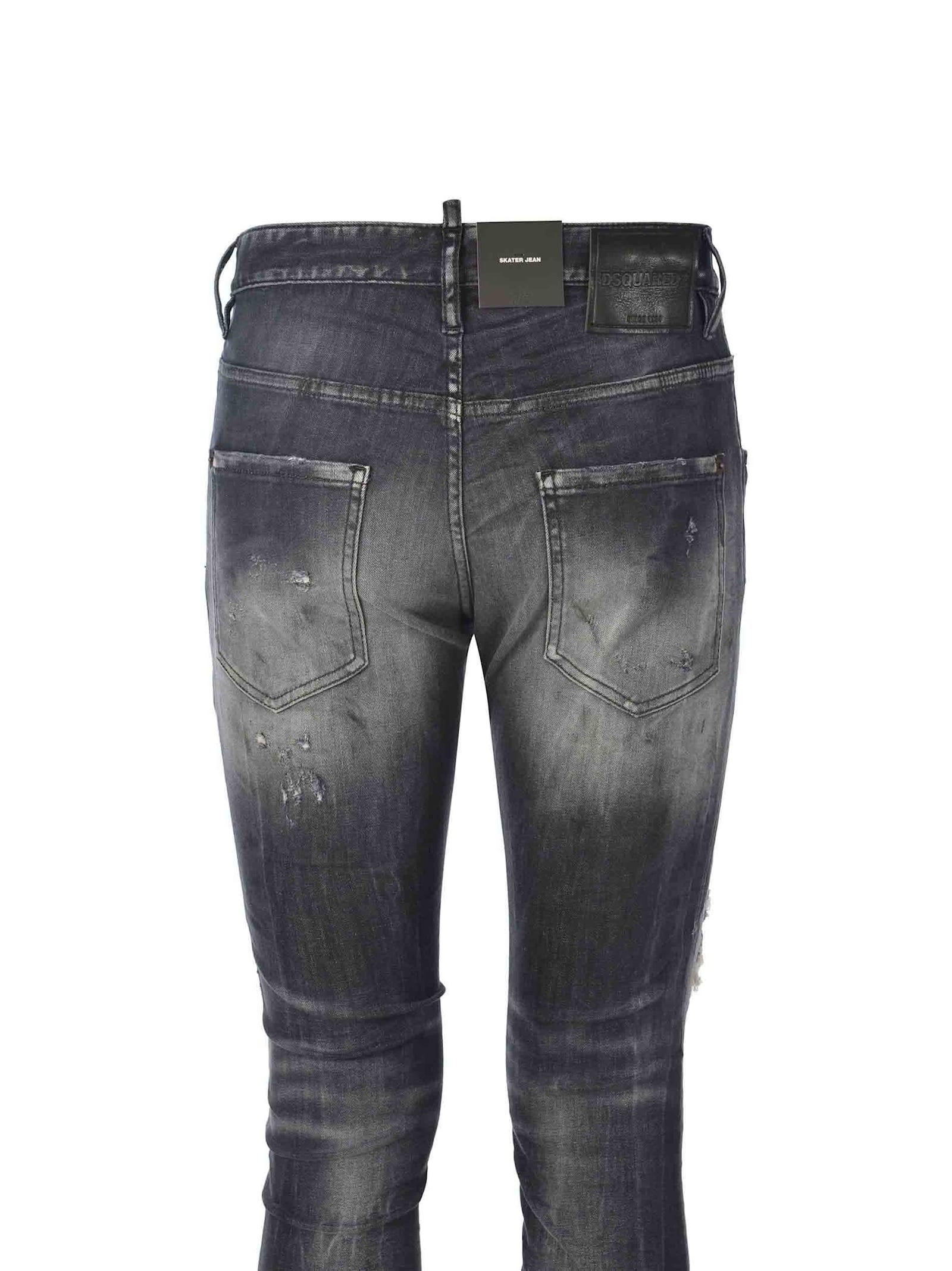 Shop Dsquared2 Jeans  Skater Made Of Denim In Black