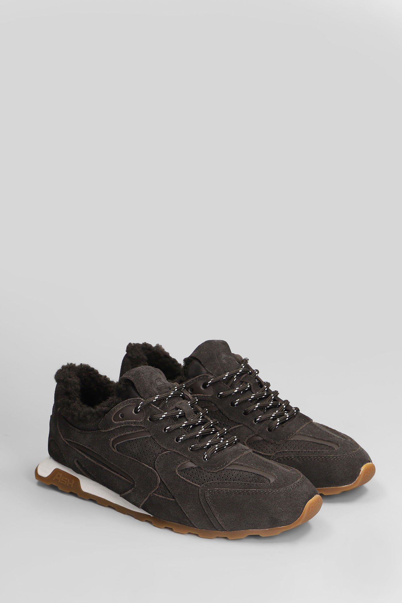 Ash Casual Low Top Sneakers With Suede Upper In Brown