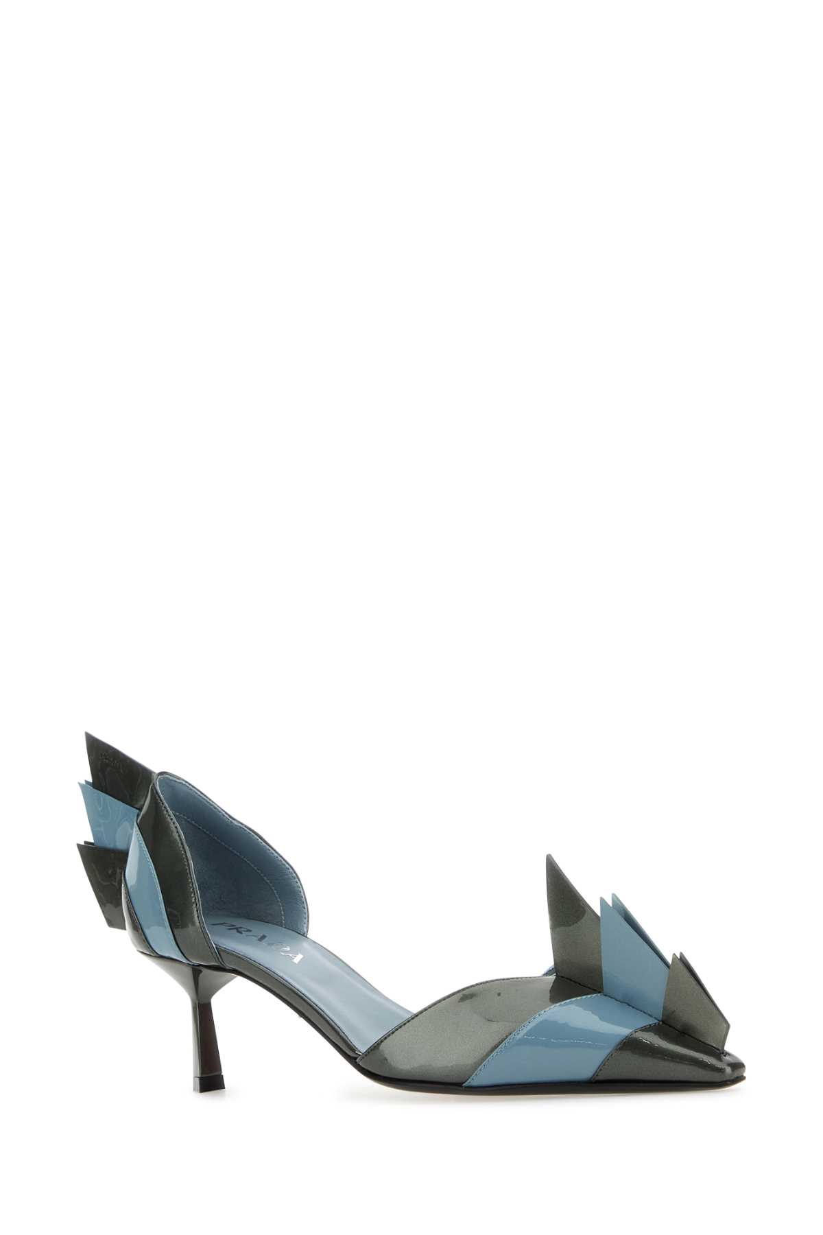 Prada Leather Pumps With Two-tone Strappy Design