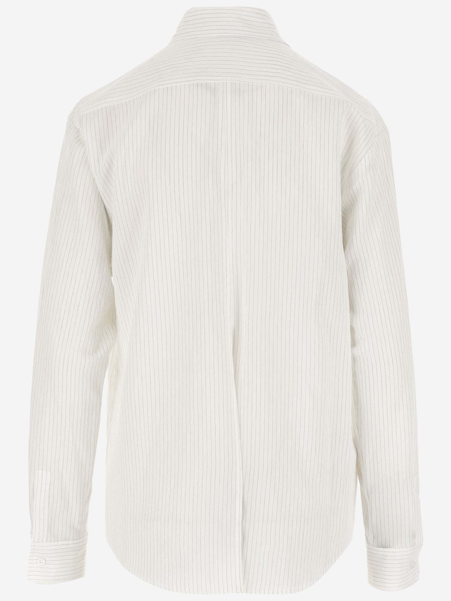 Shop Pinko Viscose Blend Shirt With Striped Pattern In White