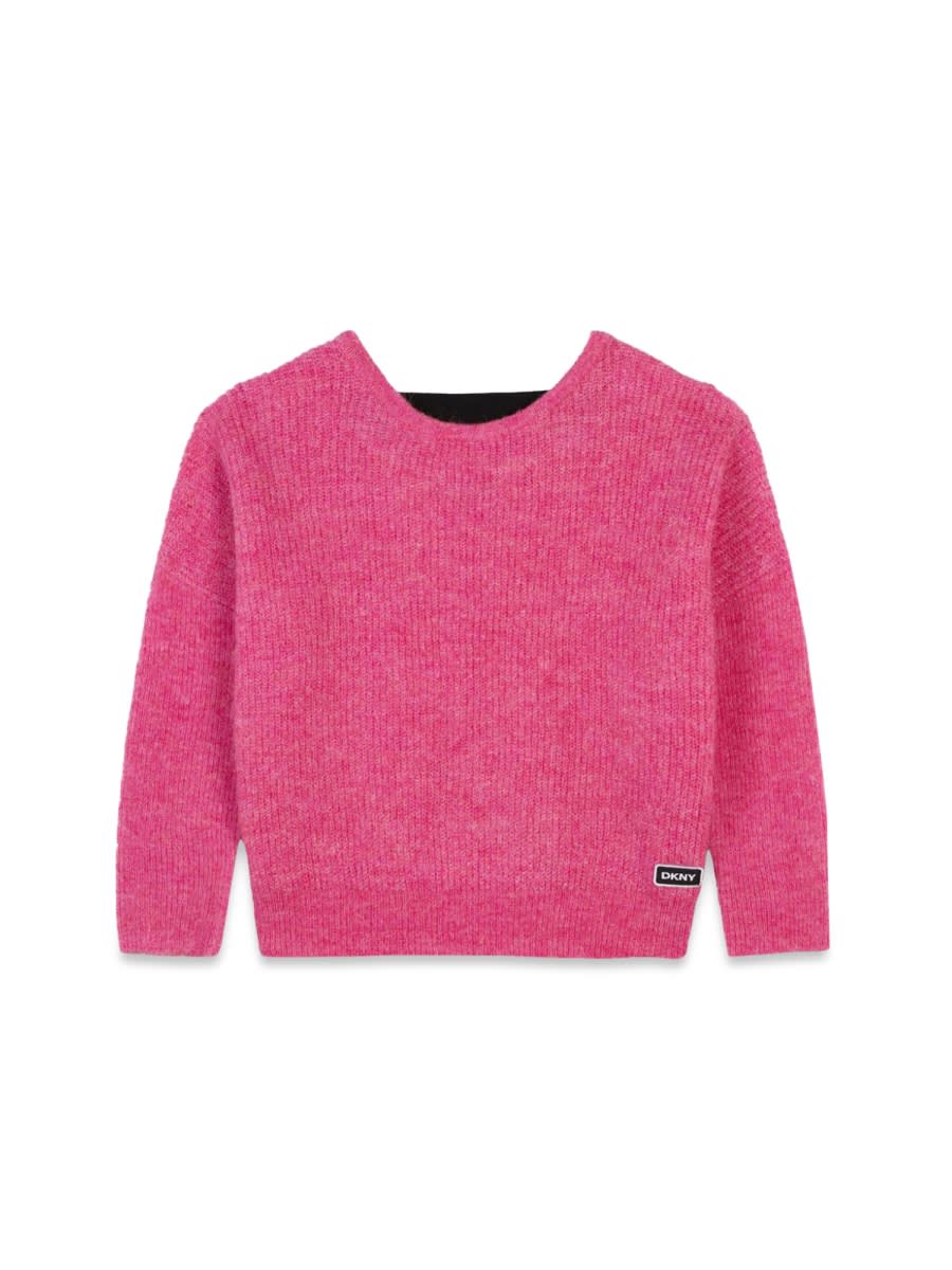Dkny Logo-band Jumper In Pink