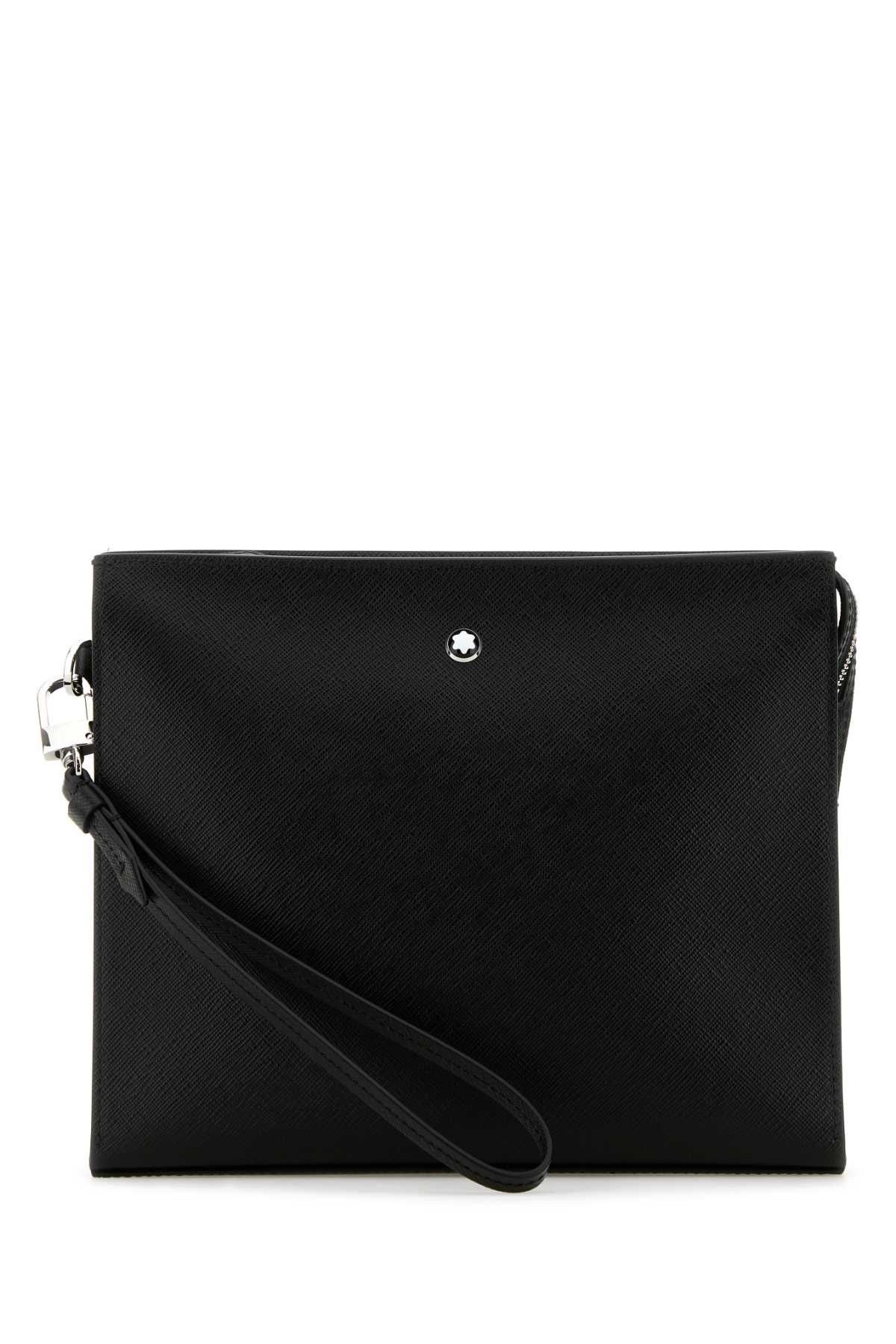 Shop Montblanc Black Leather Sartorial Clutch In 000